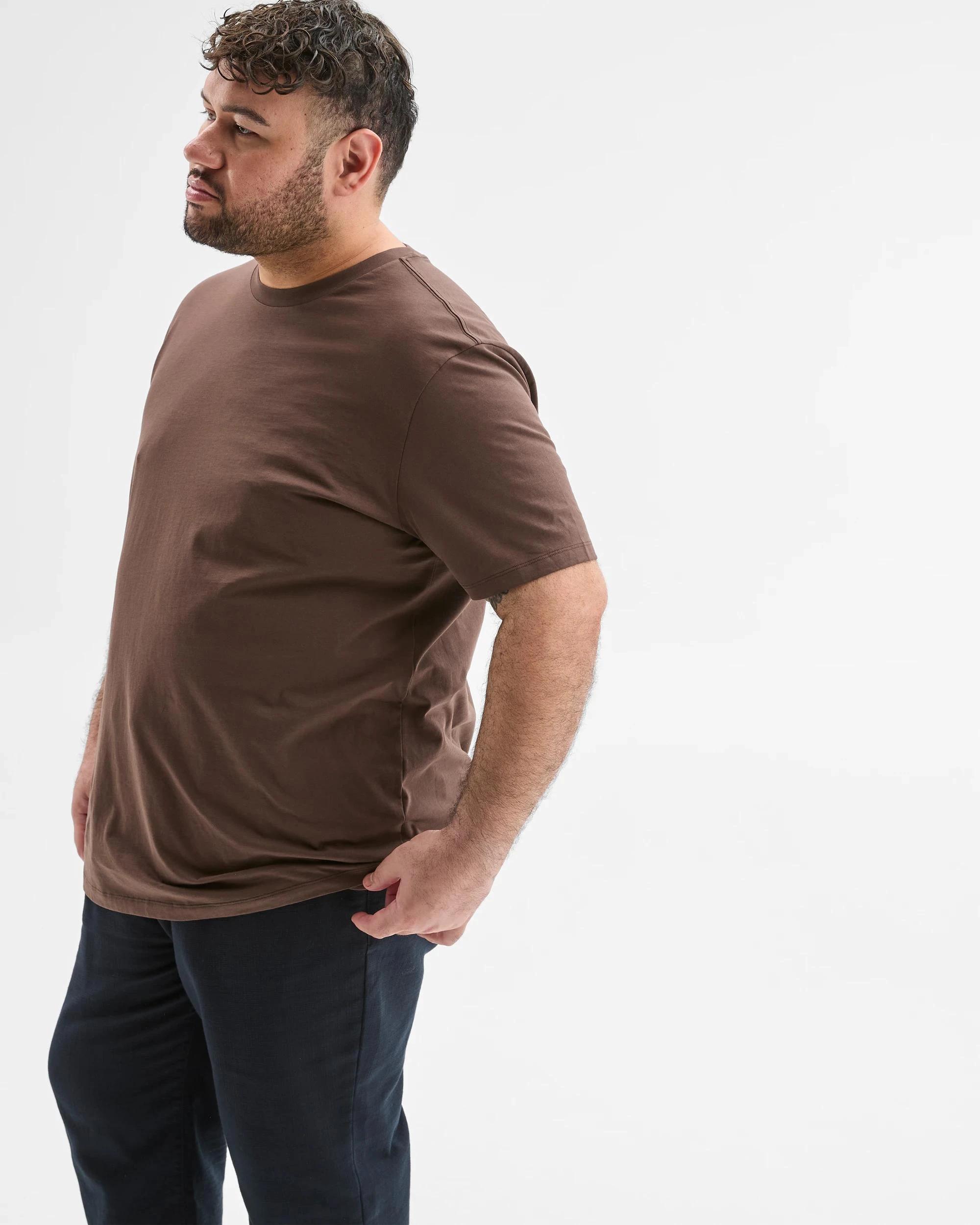 3 Target Man Plus Plus Size Australian Cotton Crew T-Shirt CHOCOLATE, 3 of 6