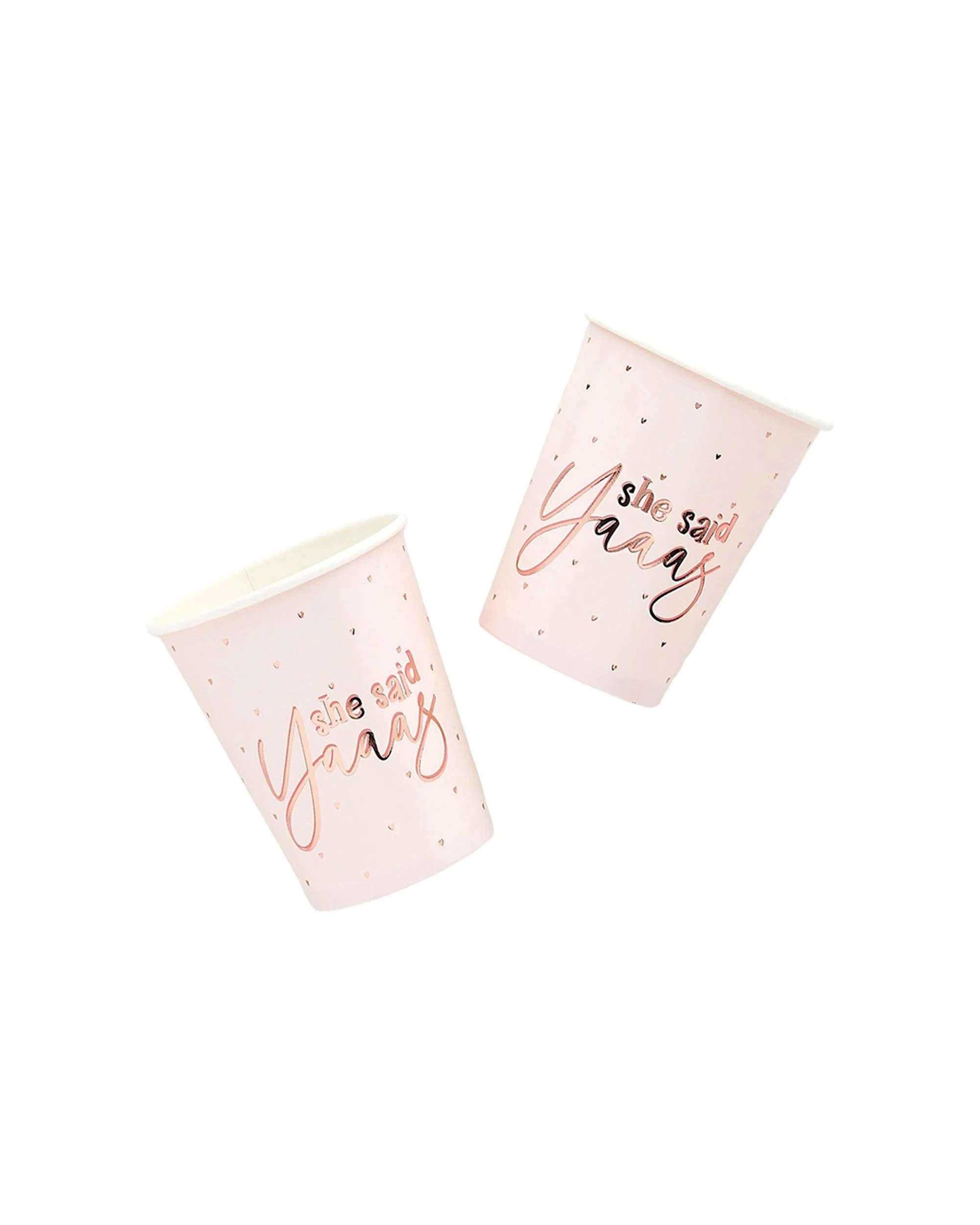 1 Anagram She Said Yaaas Paper Cups Set Bridal Shower Party Drinkware Decoration 250ml - Pink, 1 of 2