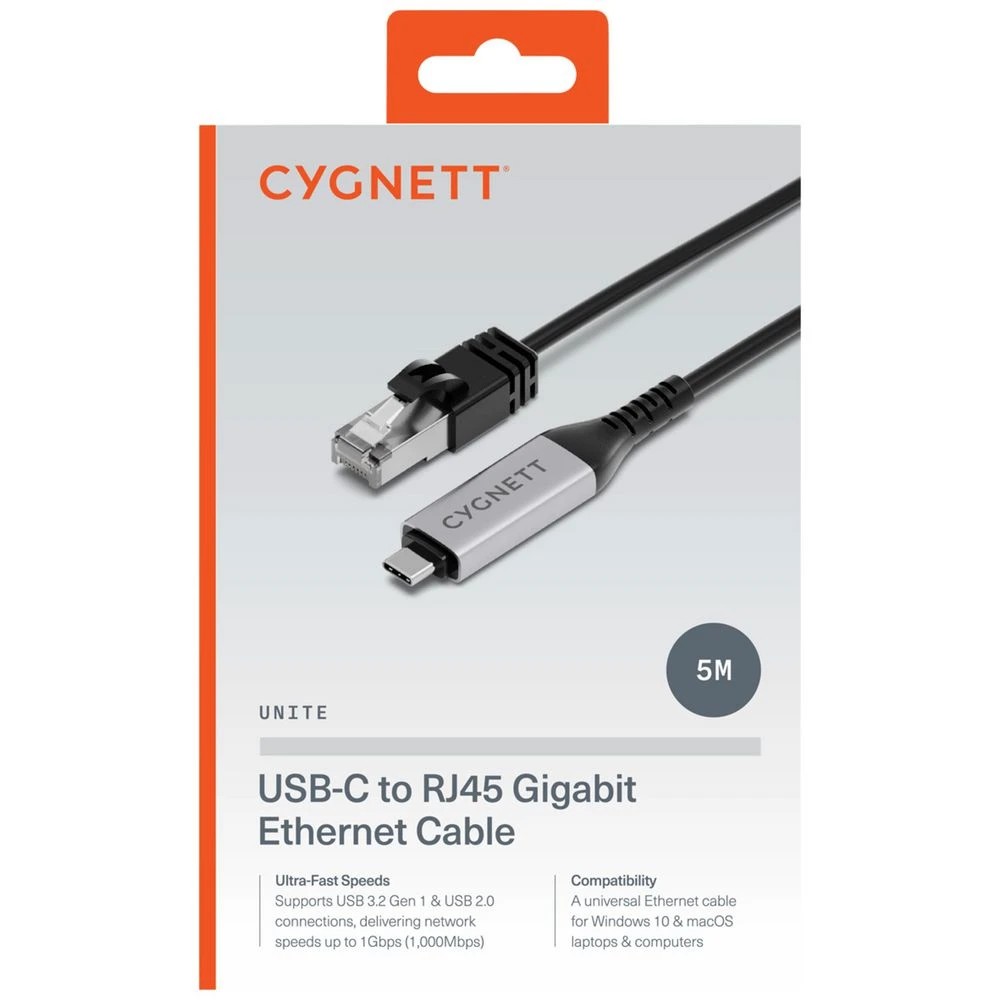 6 Cygnett Unite USB-C to Gigabit Ethernet Cable 5M Black, 6 of 6
