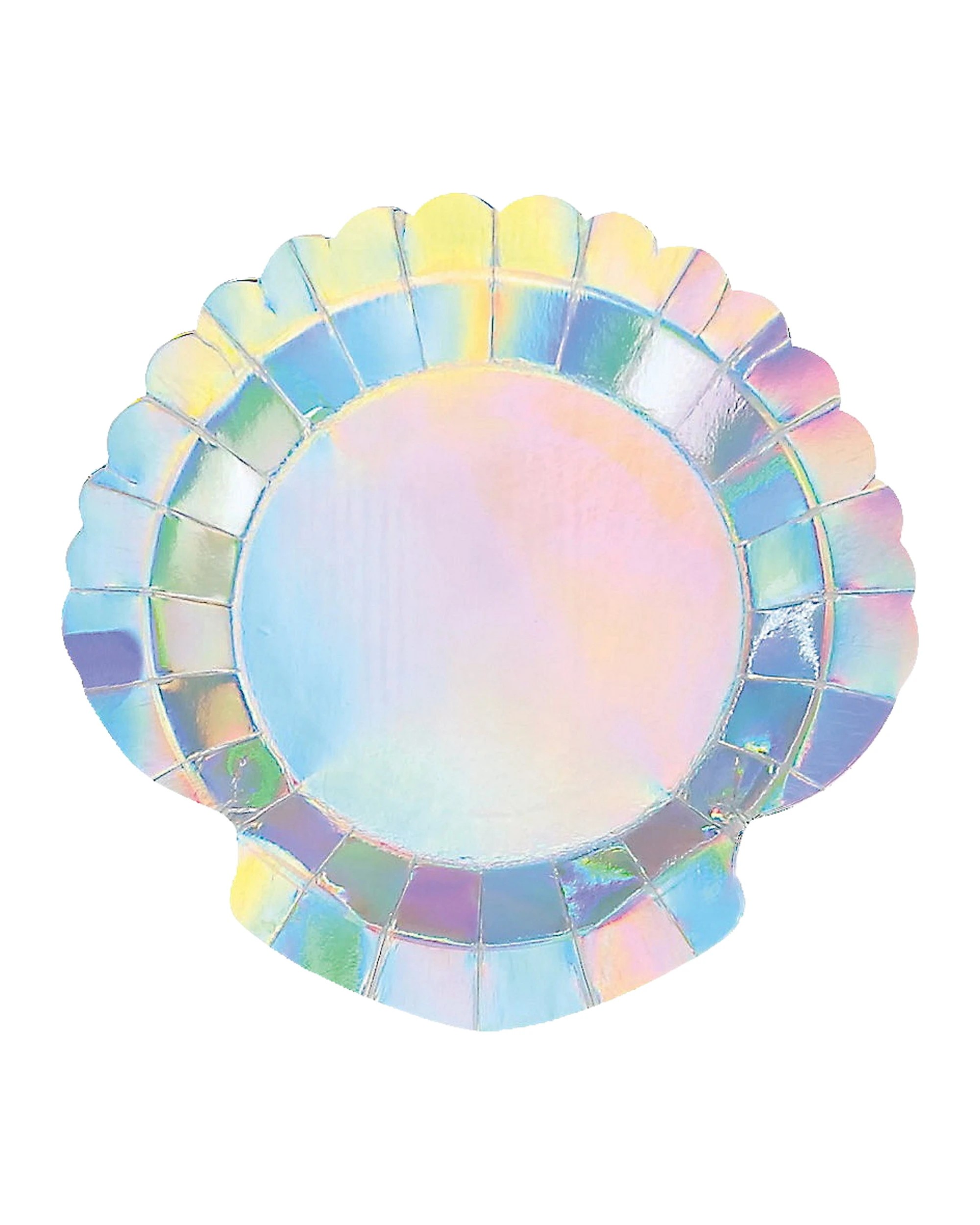 1 Partyrama Mermaid Sparkle Iridescent Shell Paper Plates Pack of 8 - Iridescent, 1 of 1