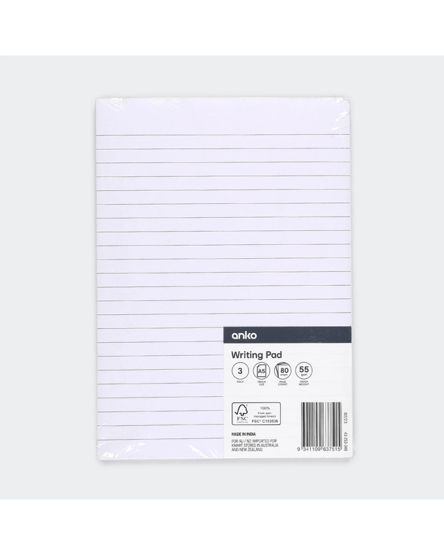3 Pack A5 Writing