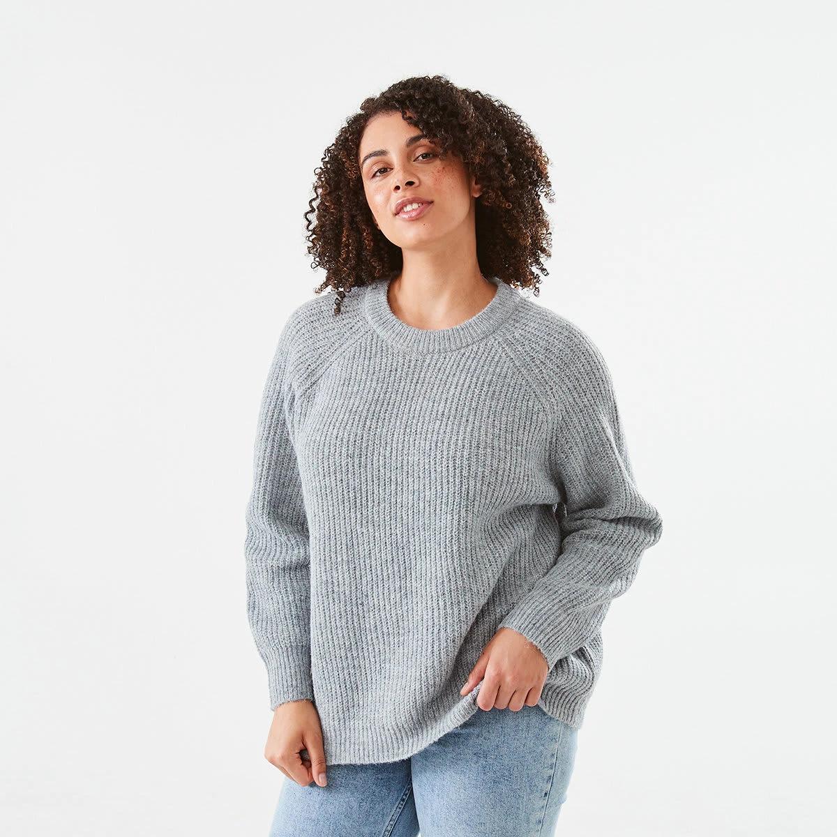 1 Loose Knit Jumper Grey Mrl, 1 of 6