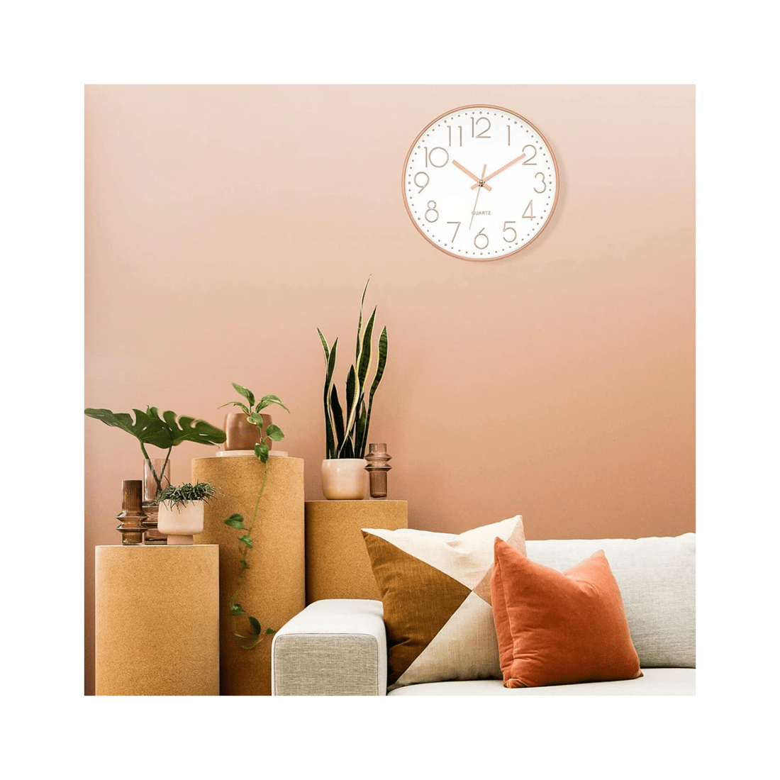 2 Degree Battery Crystal Modern Wall Clock 35cm Silent Sweep Movement Anti-Fog
 - gold, 2 of 2