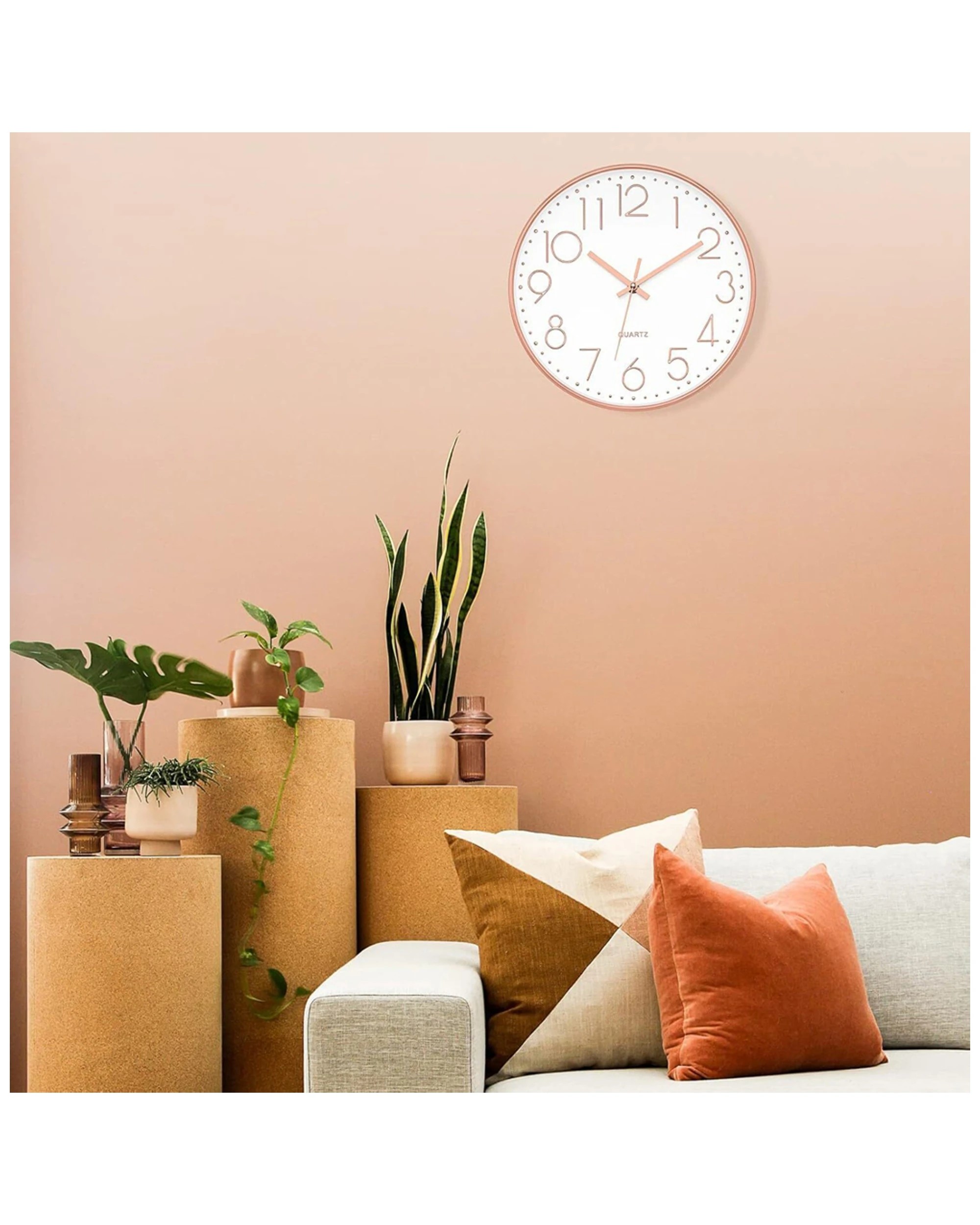 2 Degree Battery Crystal Modern Wall Clock 35cm Silent Sweep Movement Anti-Fog
 - gold, 2 of 2