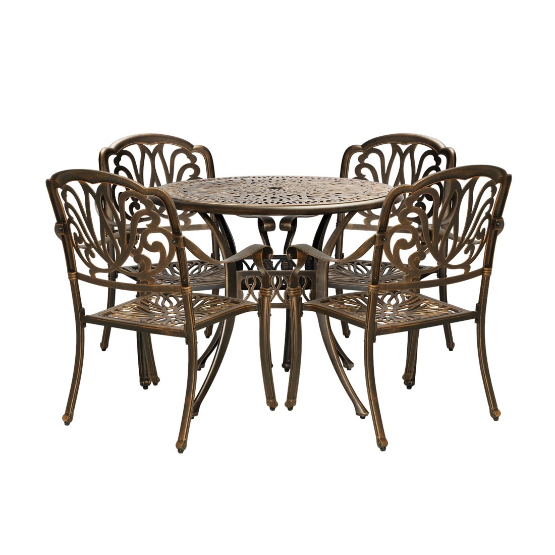8 Livsip Outdoor Furniture 5 Piece Dining Set Chairs Table Bistro Set Patio Garden
 - Bronze, 8 of 10