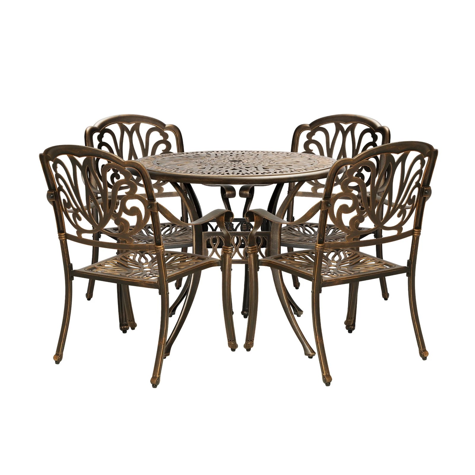 8 Livsip Outdoor Furniture 5 Piece Dining Set Chairs Table Bistro Set Patio Garden
 - Bronze, 8 of 10