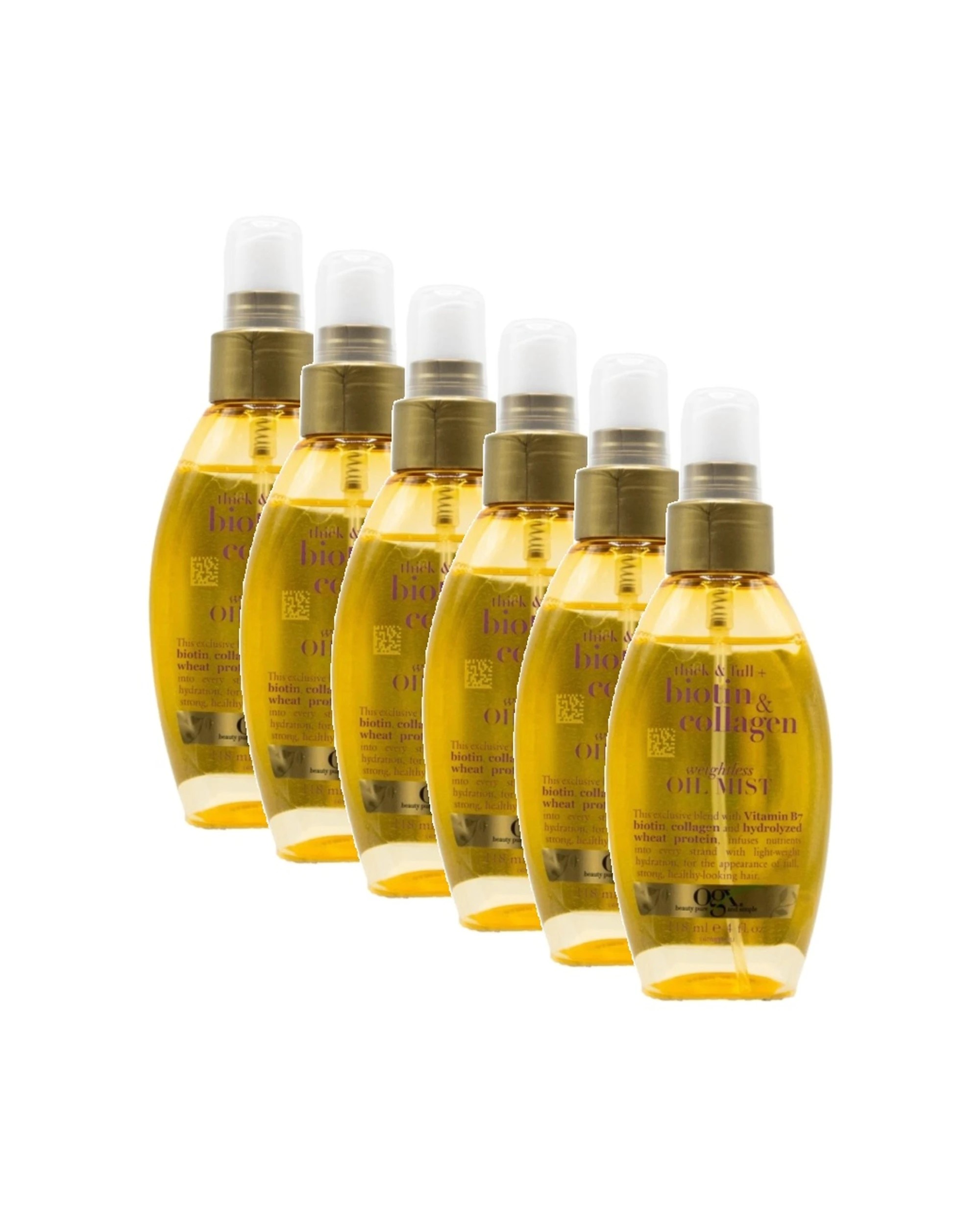 1 Ogx 6PK Weightless Thick Full Biotin & Collagen Oil Mist Spray Hair Care 1 - Yellow, 1 of 3