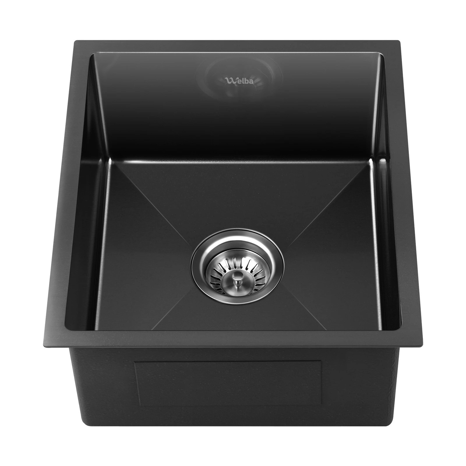 5 Welba Kitchen Sink 44X38CM Stainless Steel Single Bowl Basin With Waste - Black, 5 of 6