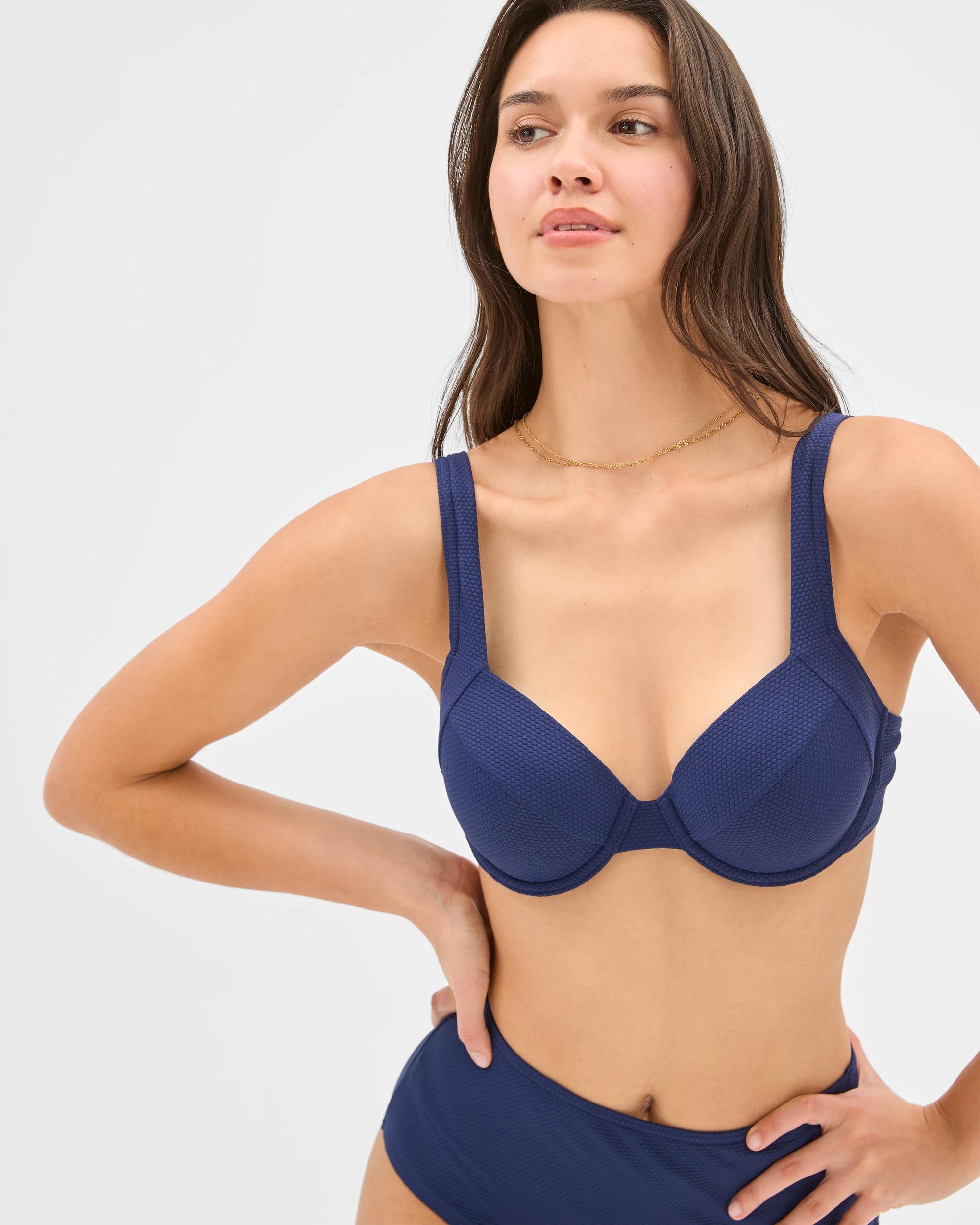 3 Target Balconette Honeycomb Underwire Bikini Top - Shape Your Body FRENCH NAVY, 3 of 7
