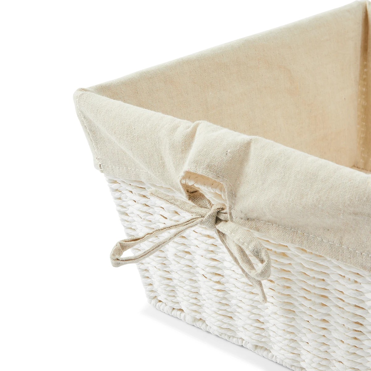 7 Square Paper Rope Basket with Liner - White, 7 of 8