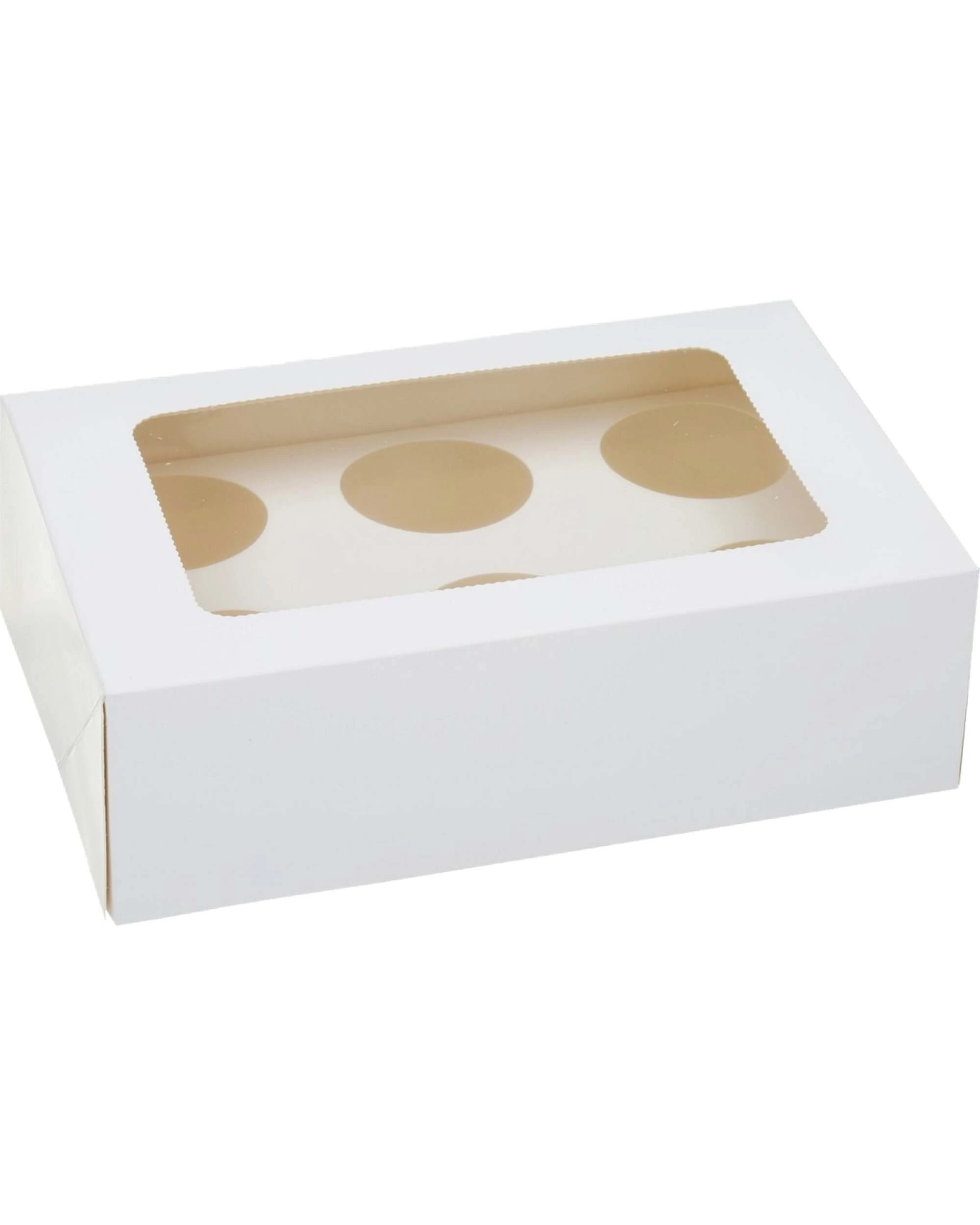 1 Artwrap Cupcake Box with Window 6 Cup - White, 1 of 3