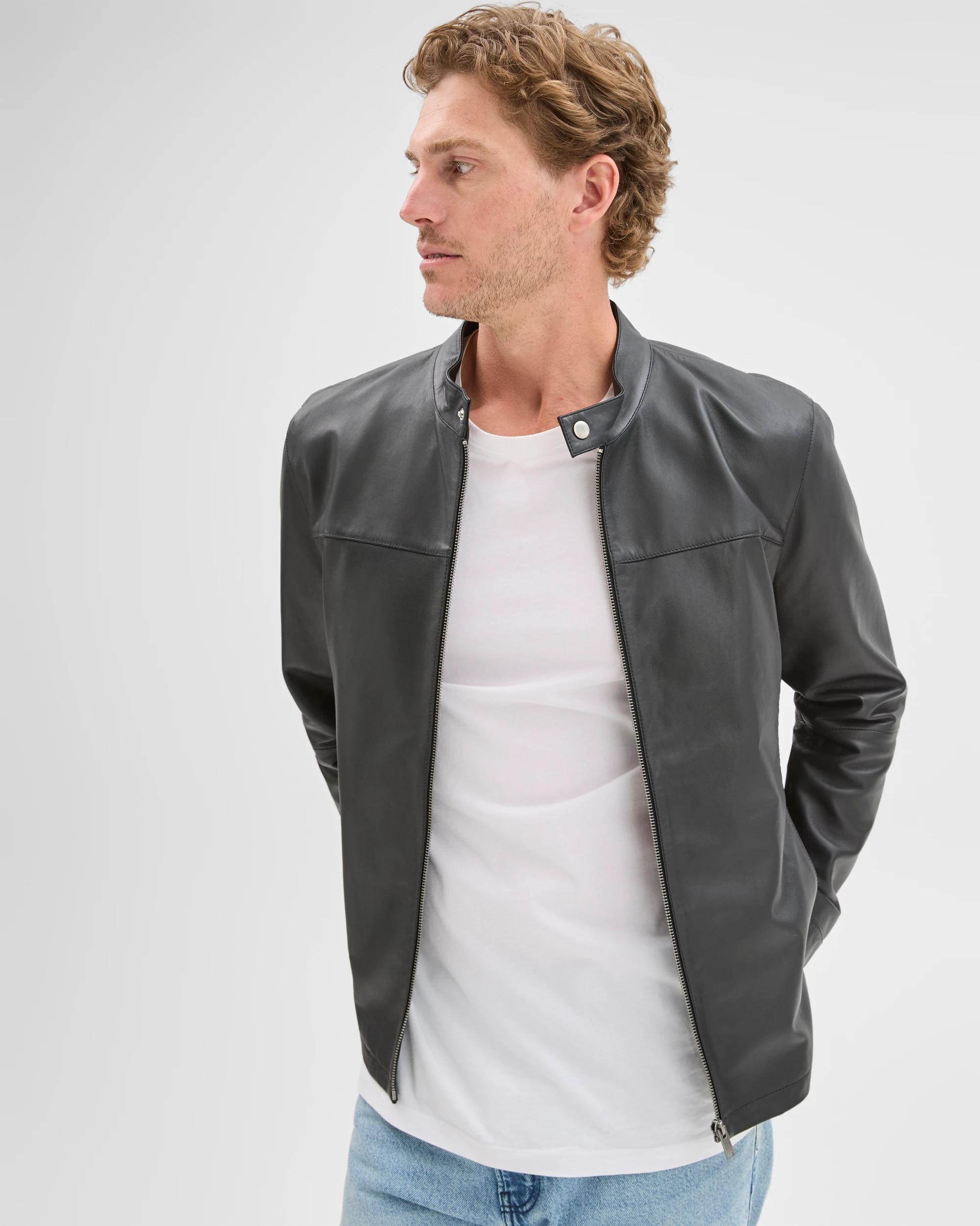 5 Preview Smart Genuine Leather Jacket BLACK, 5 of 8