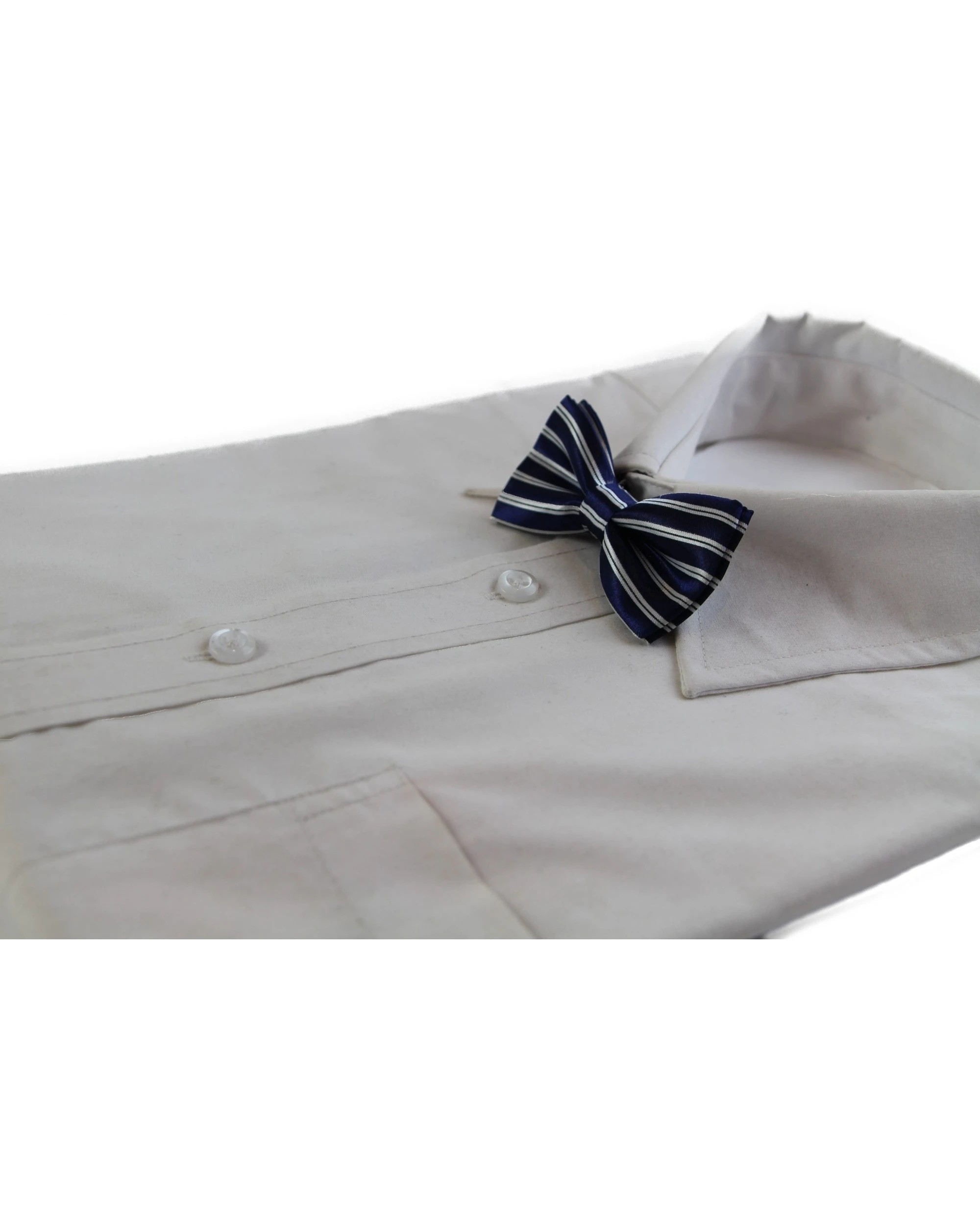 1 Zasel Boys Navy With White Stripes Patterned Bow Tie, 1 of 2