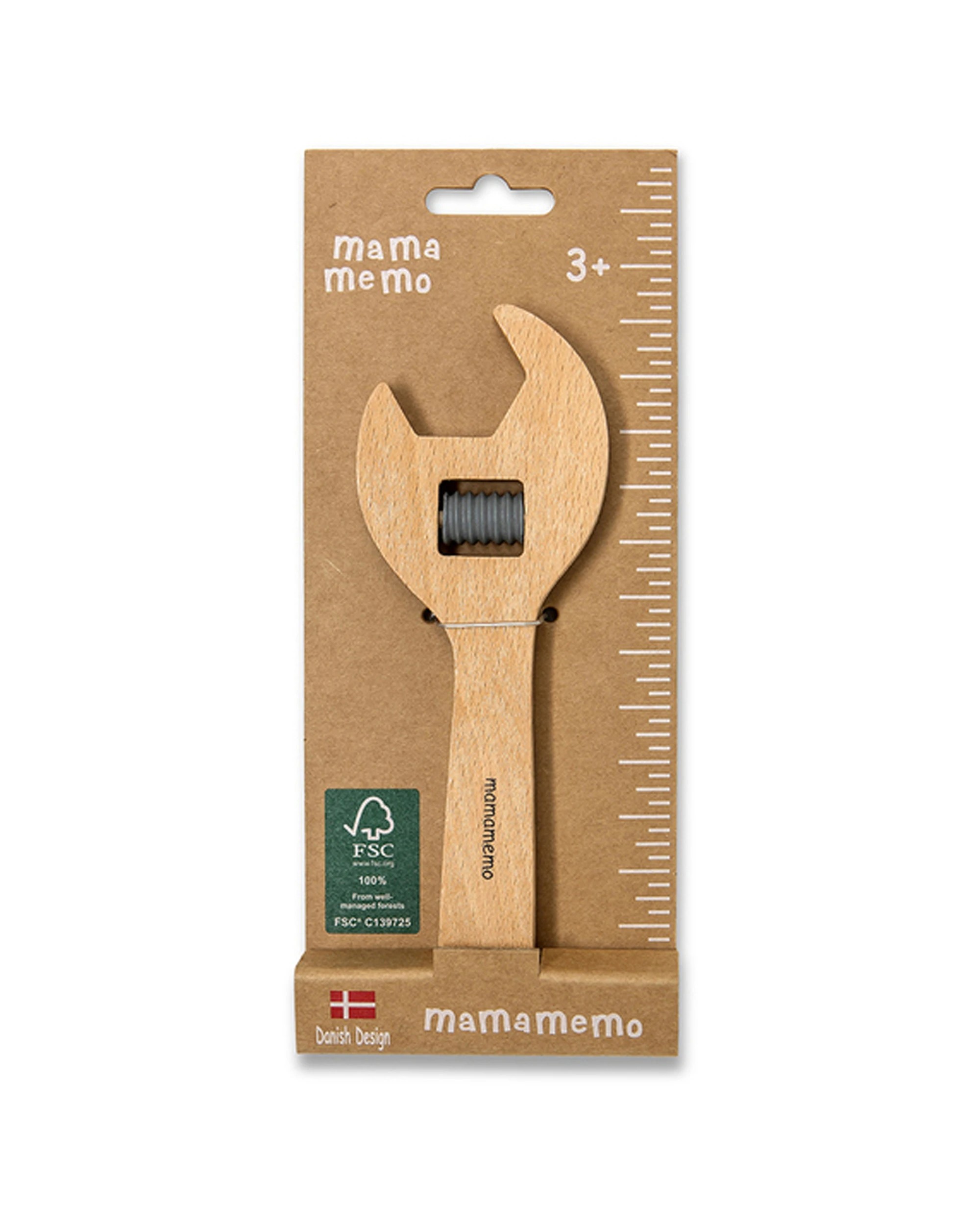 2 Mamamemo Workshop Tools Adjustable Spanner Kids Children Fun Wooden Toy - Natural, 2 of 2