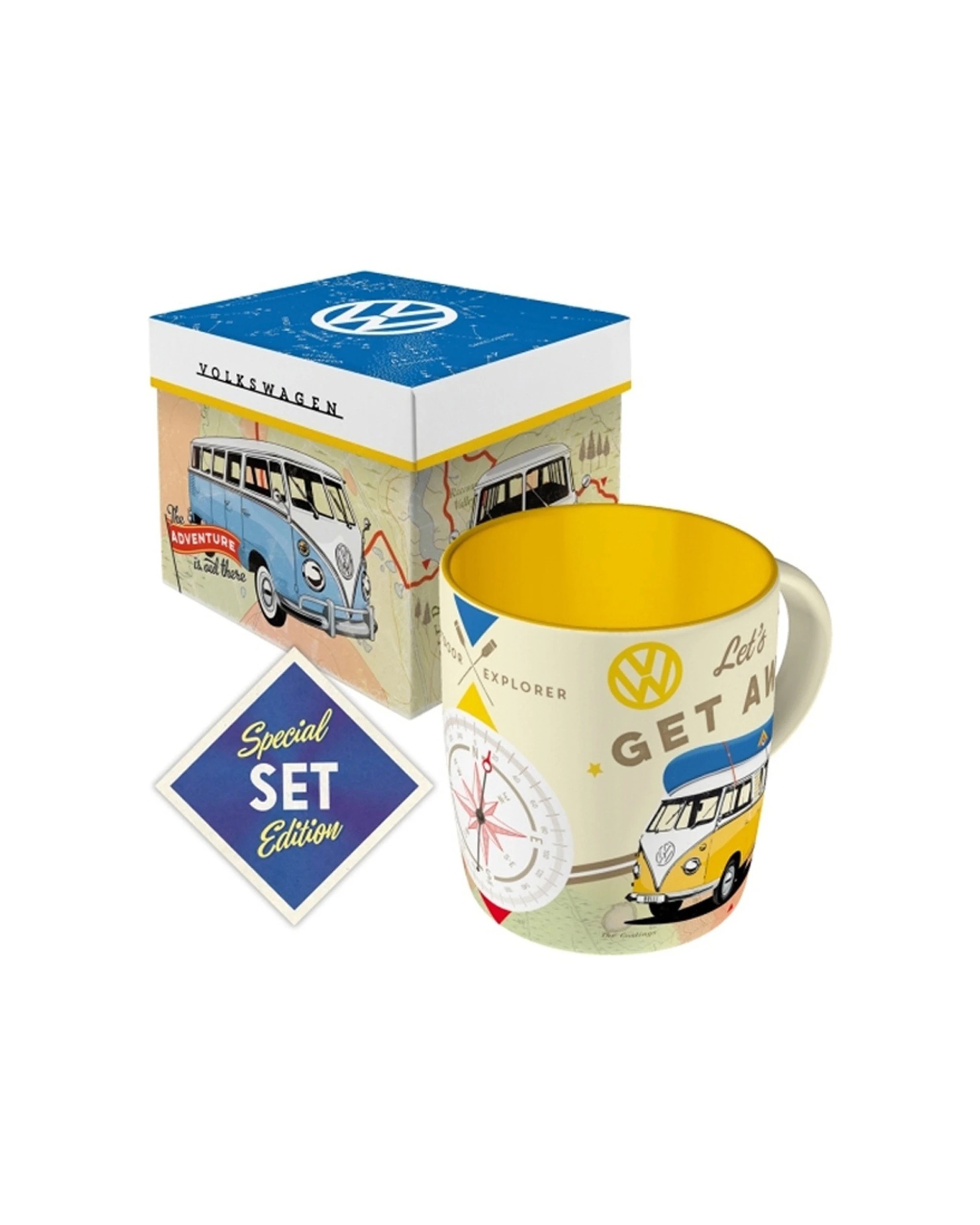 2 Nostalgic-Art 4PK Ceramic Mug 330ml Retro Design - Gift Box Combo Kombi Lets Get Away - White, 2 of 5