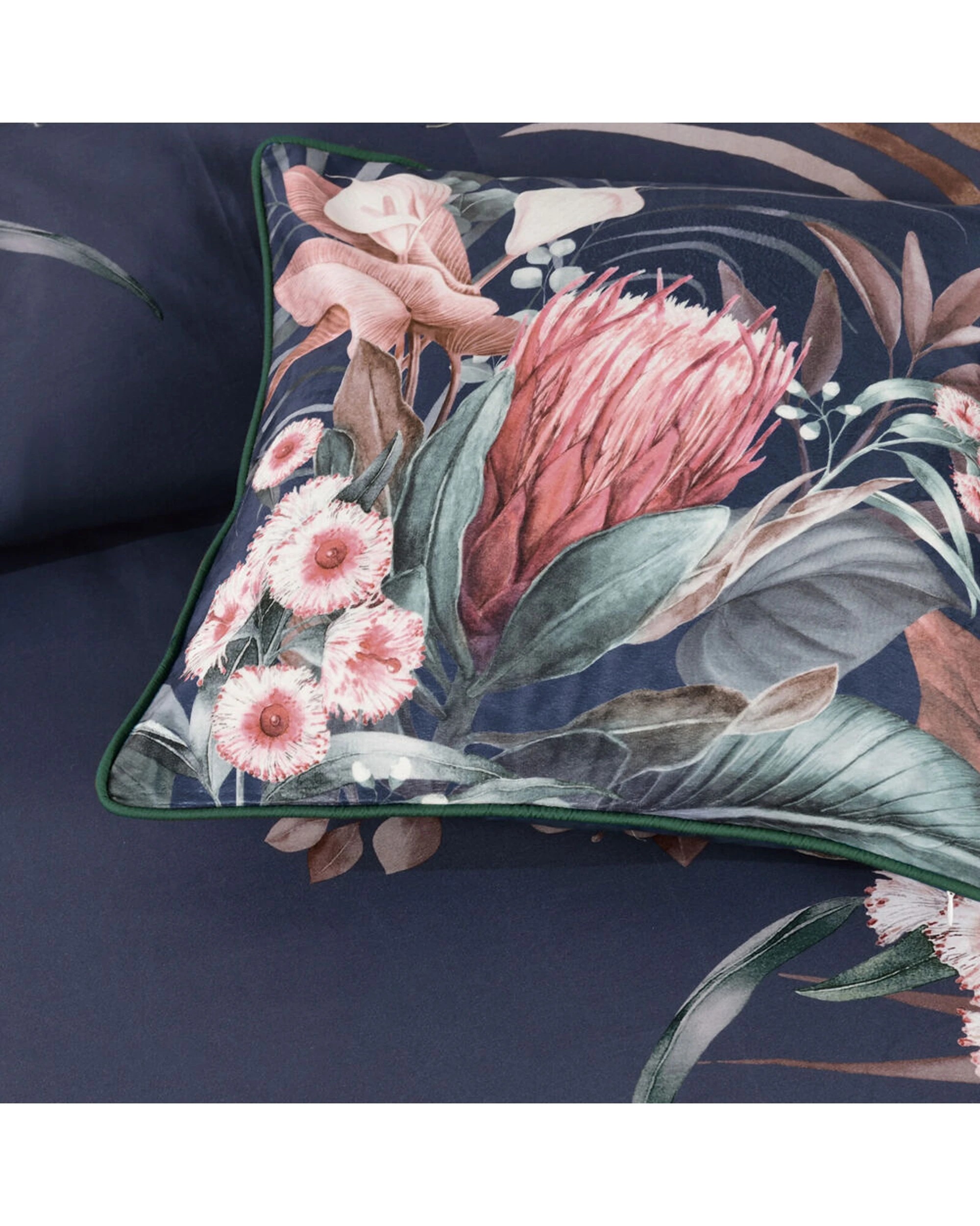 3 Bianca Balwyn Cotton Sateen Quilt Cover Set Navy - Queen Bed - Blue, 3 of 4
