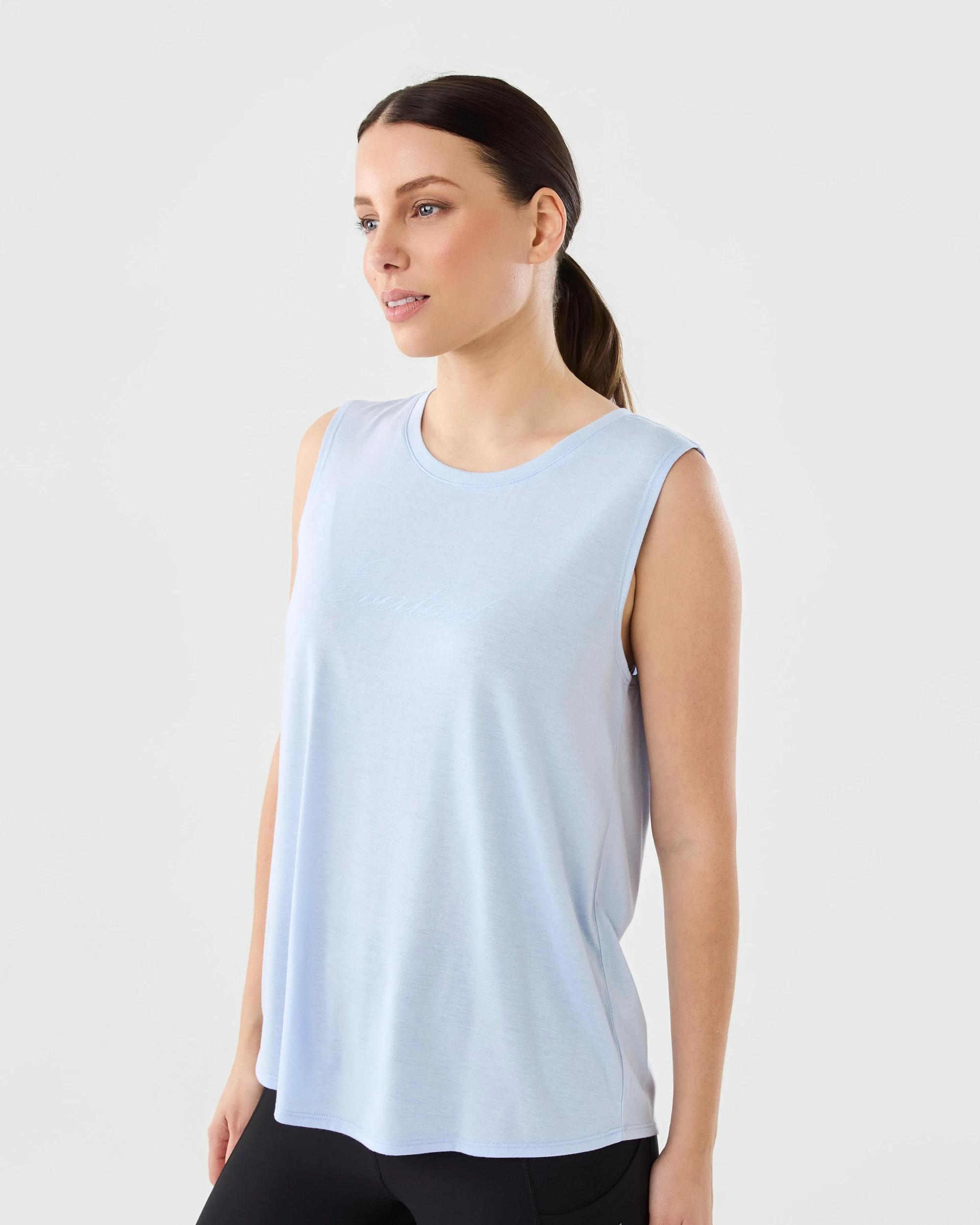 2 Everlast Womens Twist Back Tank Powder Blu, 2 of 7