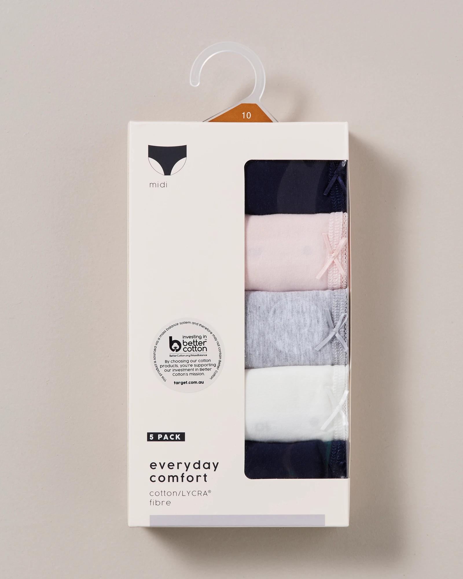 3 Target 5 Pack Cotton/elastane Midi Briefs TONAL MARLE, 3 of 10