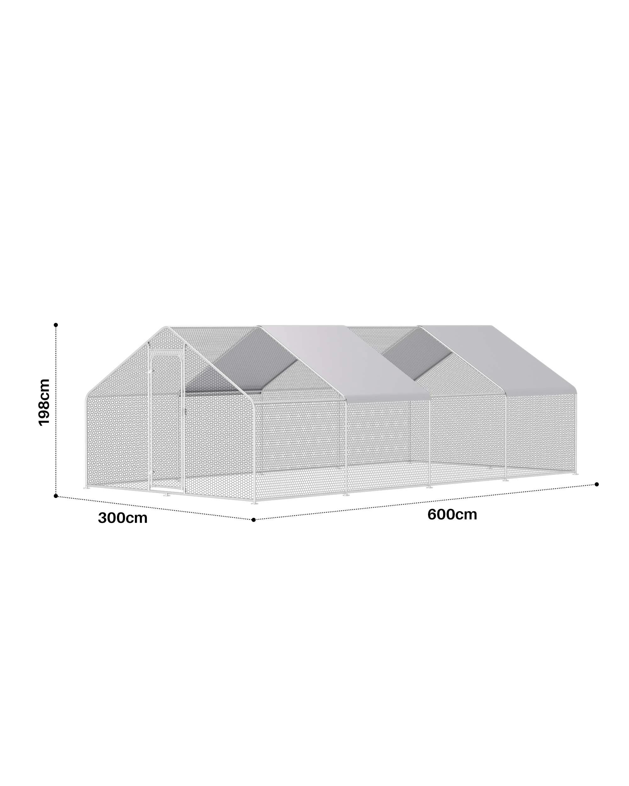 8 Advwin Large Chicken Coop Walk In Run Cage Rabbit Hutch 300x600x196cm, 8 of 8
