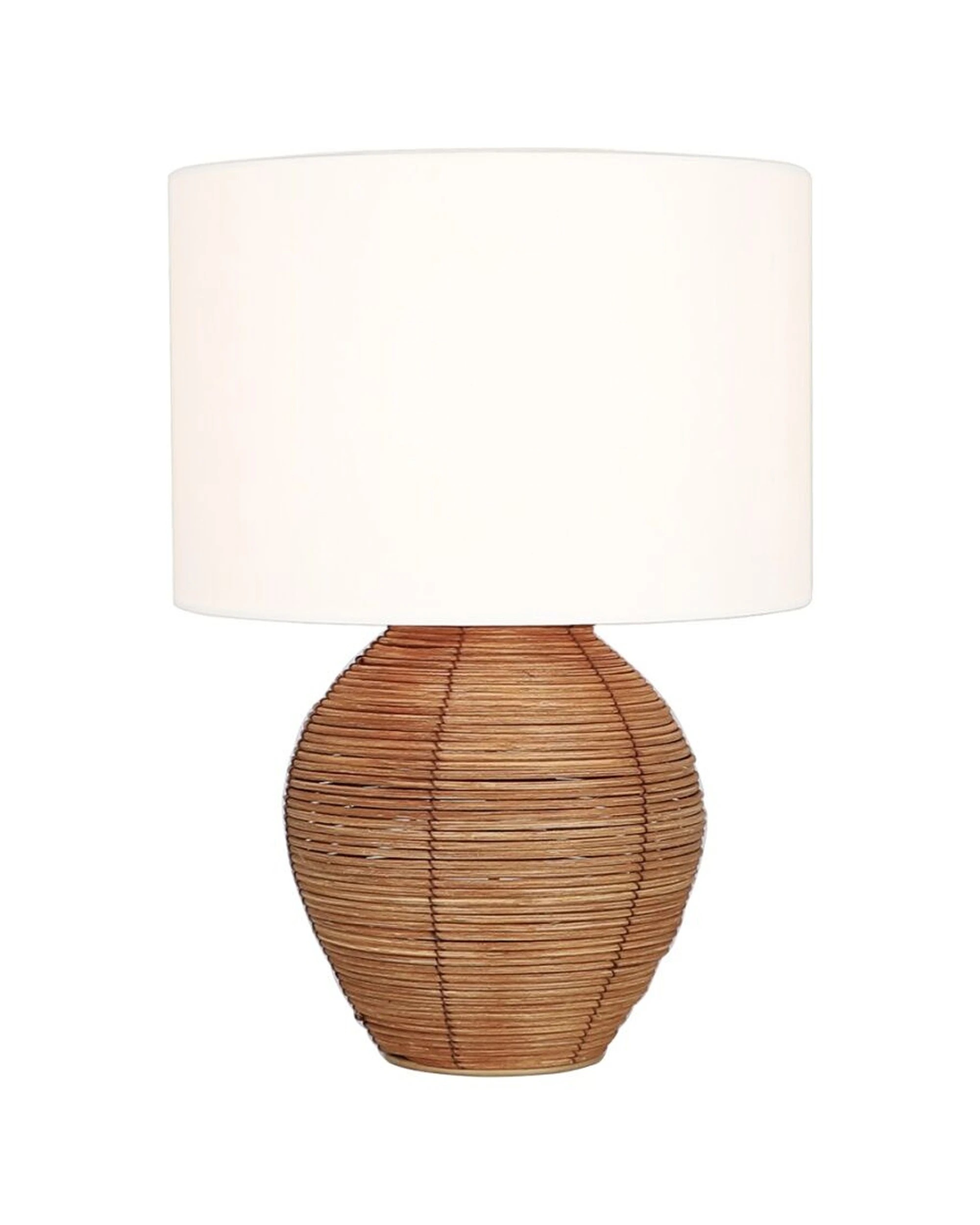 1 NF Living Briza Coastal Rattan Style Bedside Desk Table Lamp 30x41.5cm - Natural, 1 of 1