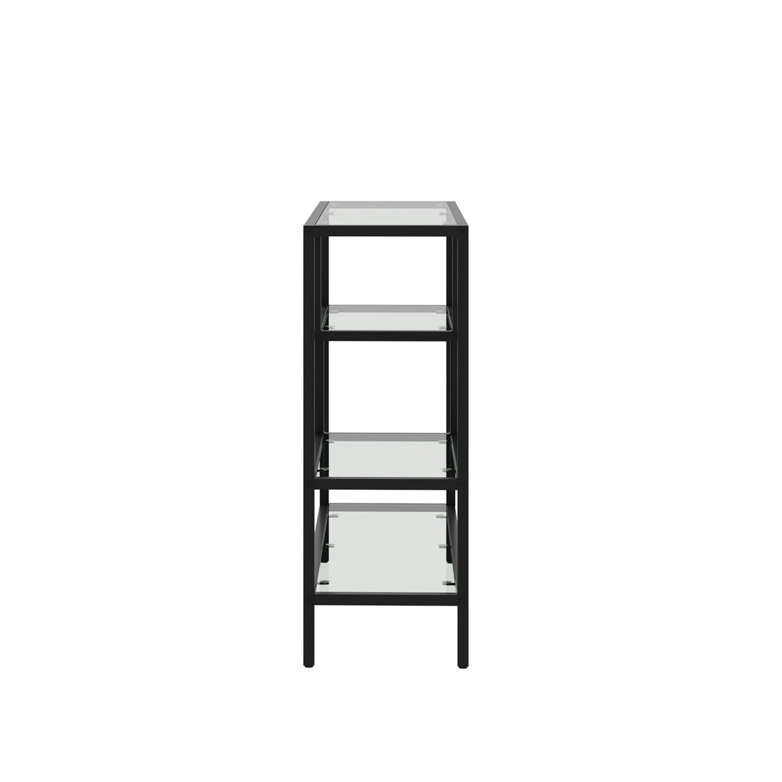 8 Oikiture Console Table Tempered Glass Sofa Table Hall Side Entry 4 Shelves
 - Black, 8 of 10