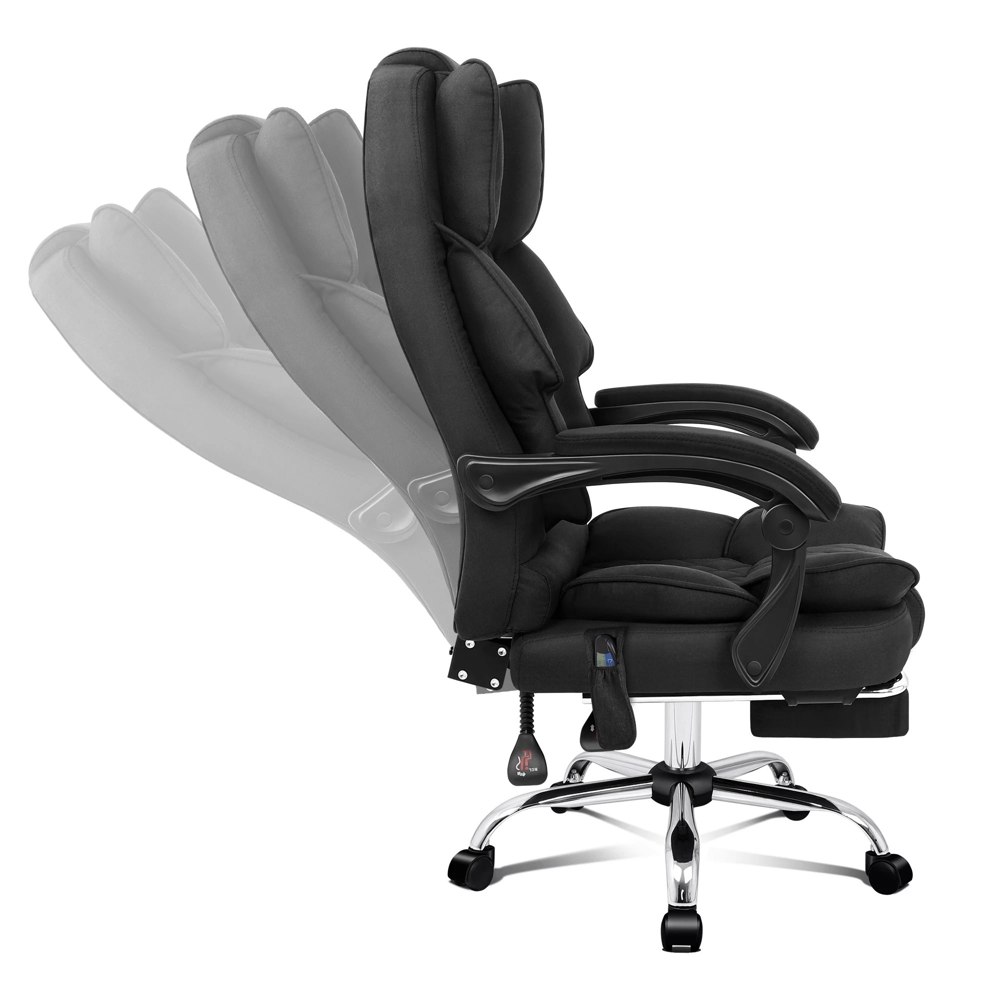 5 Alfordson Massage Office Chair Heated Fabric Seat Executive Gaming Computer - Black, 5 of 10