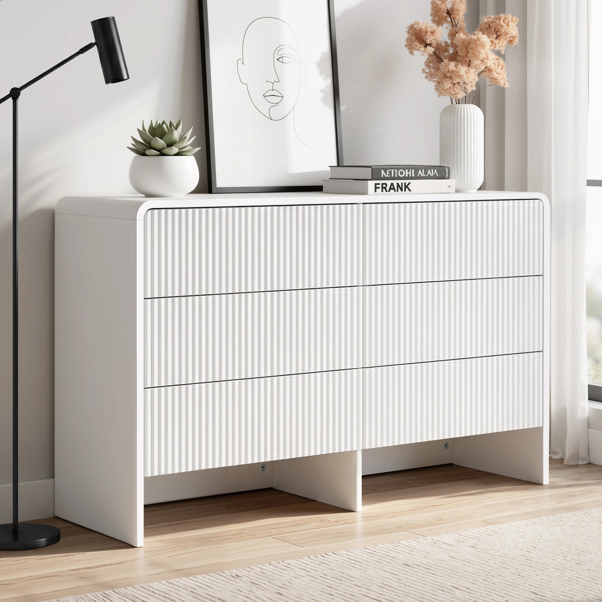 9 Artiss 6 Chest of Drawers Dresser Cabinet - Beige, 9 of 10