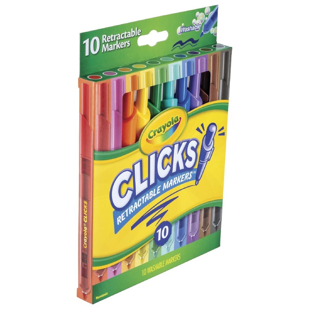 4 Crayola Clicks Washable Retractable Markers 10 Pack Assorted, 4 of 6