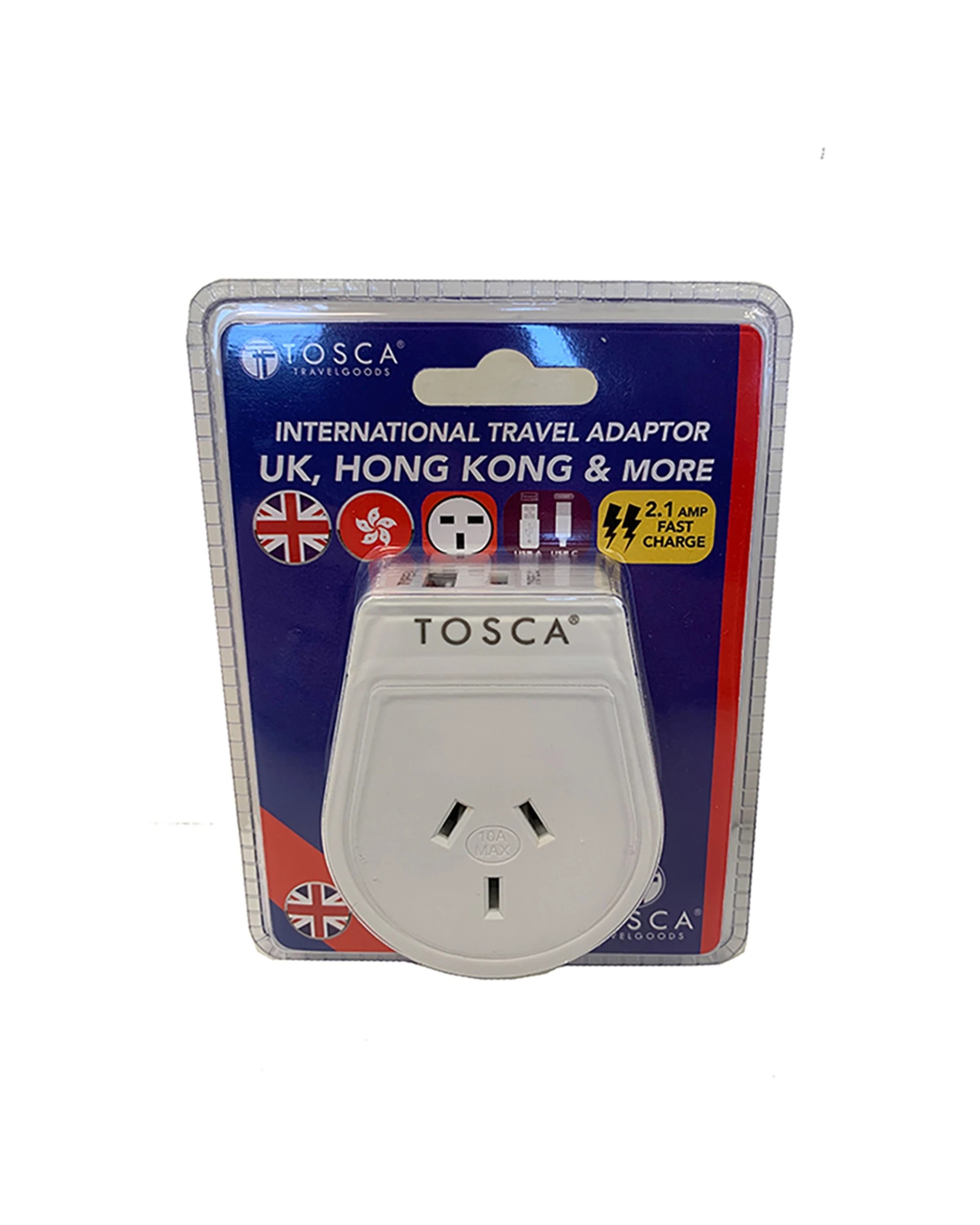 2 Tosca Ob Travel Power Adapter Converter Plug With Usb A&C Uk/Hk - White, 2 of 2