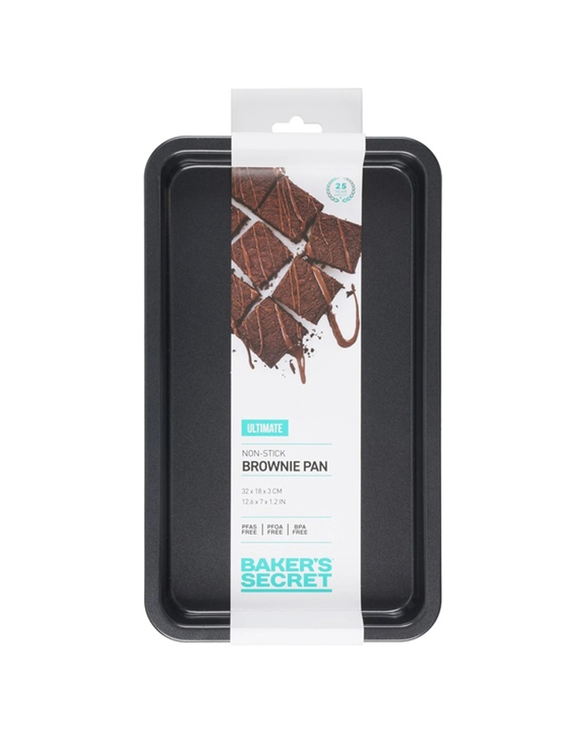 3 Bakers Secret Ultimate Non-Stick Brownie Pan 32x18cm Heavy Duty Oven Safe - Black, 3 of 4