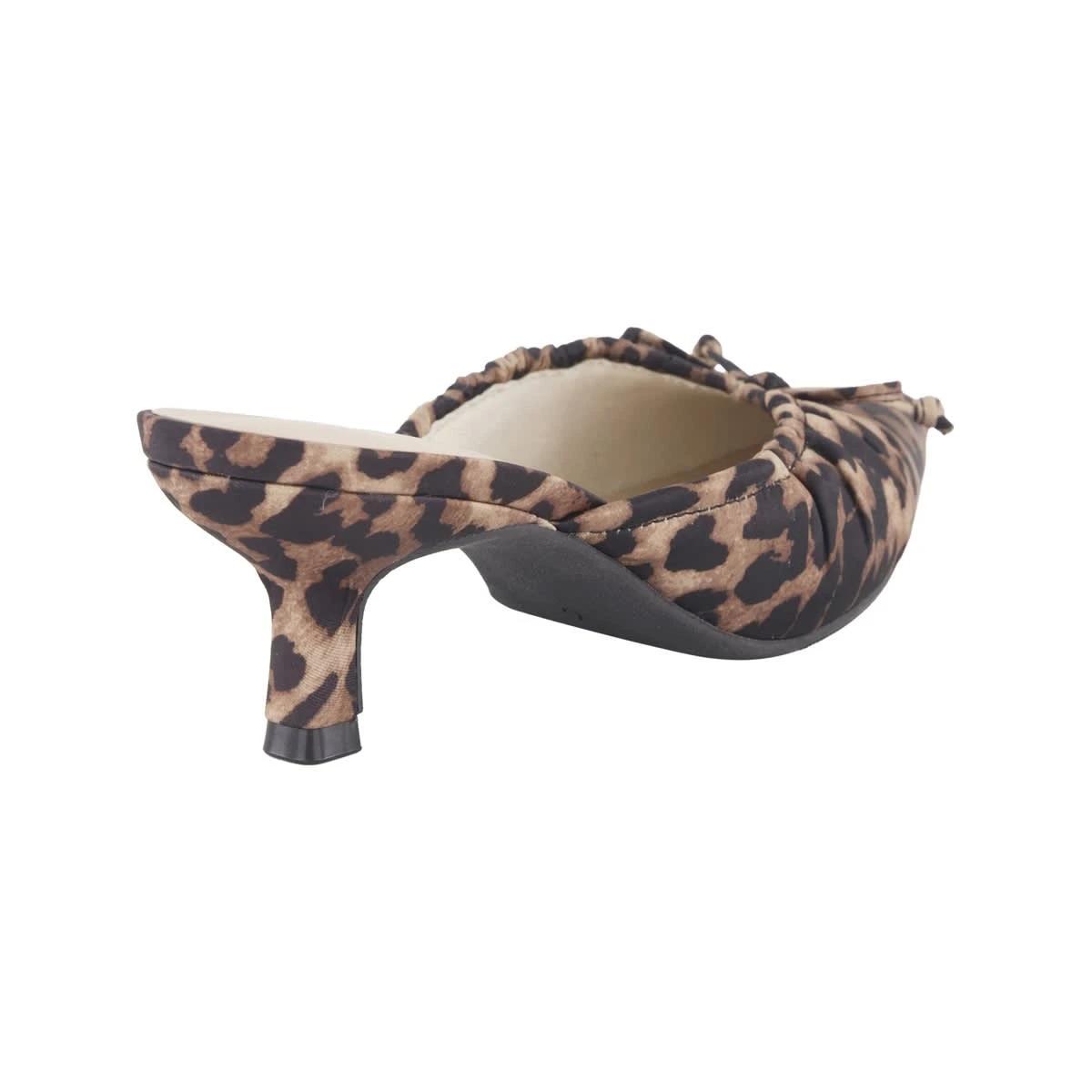 4 Ruched Kitten Heel Mules Leopard, 4 of 5