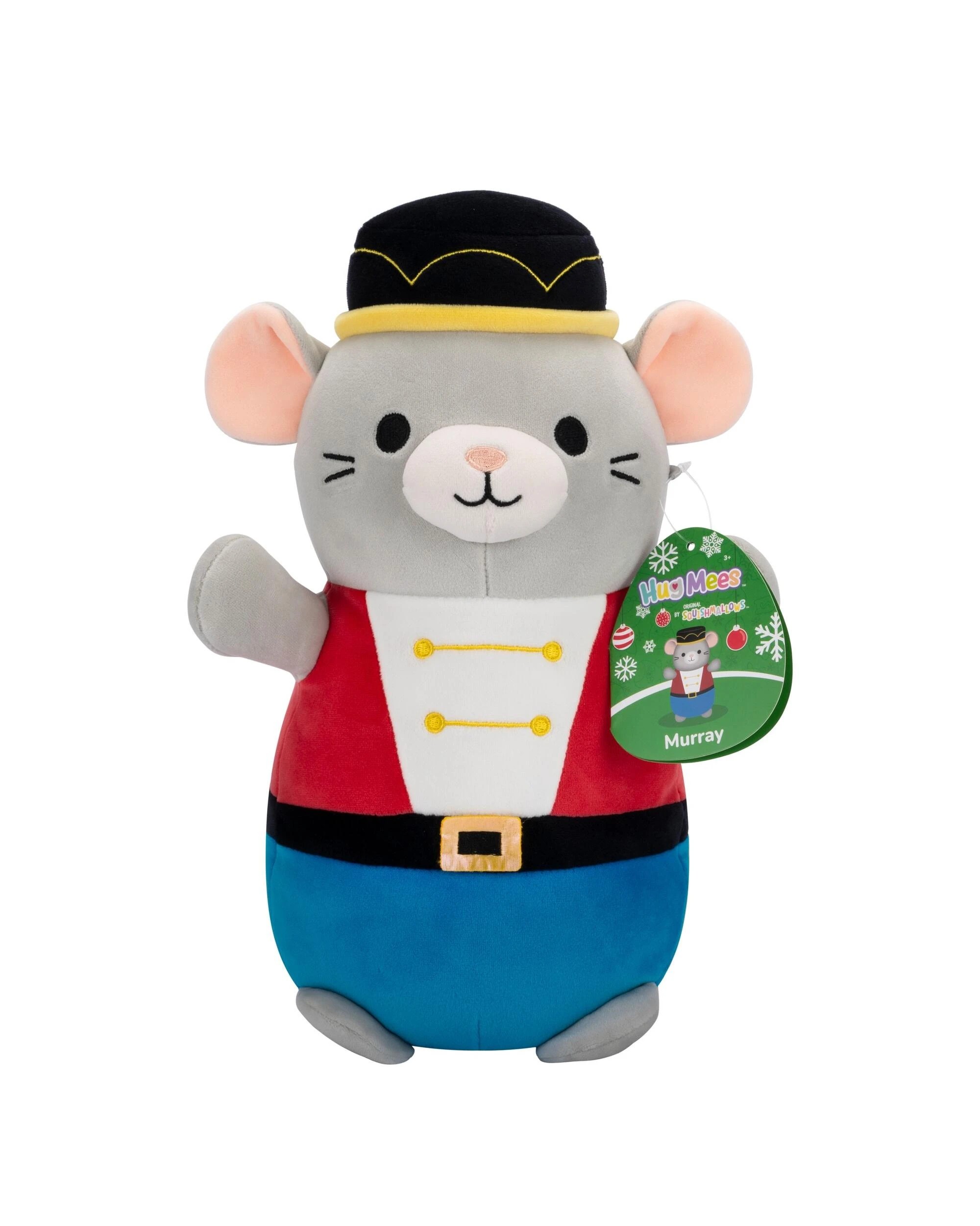 1 Squishmallows HugMees Holiday Murray the Nutcracker Mouse 10 inch Plush - Grey, 1 of 5