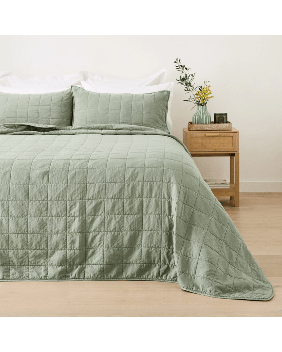 Hayden Coverlet Set - Queen/King Bed, Seagrass