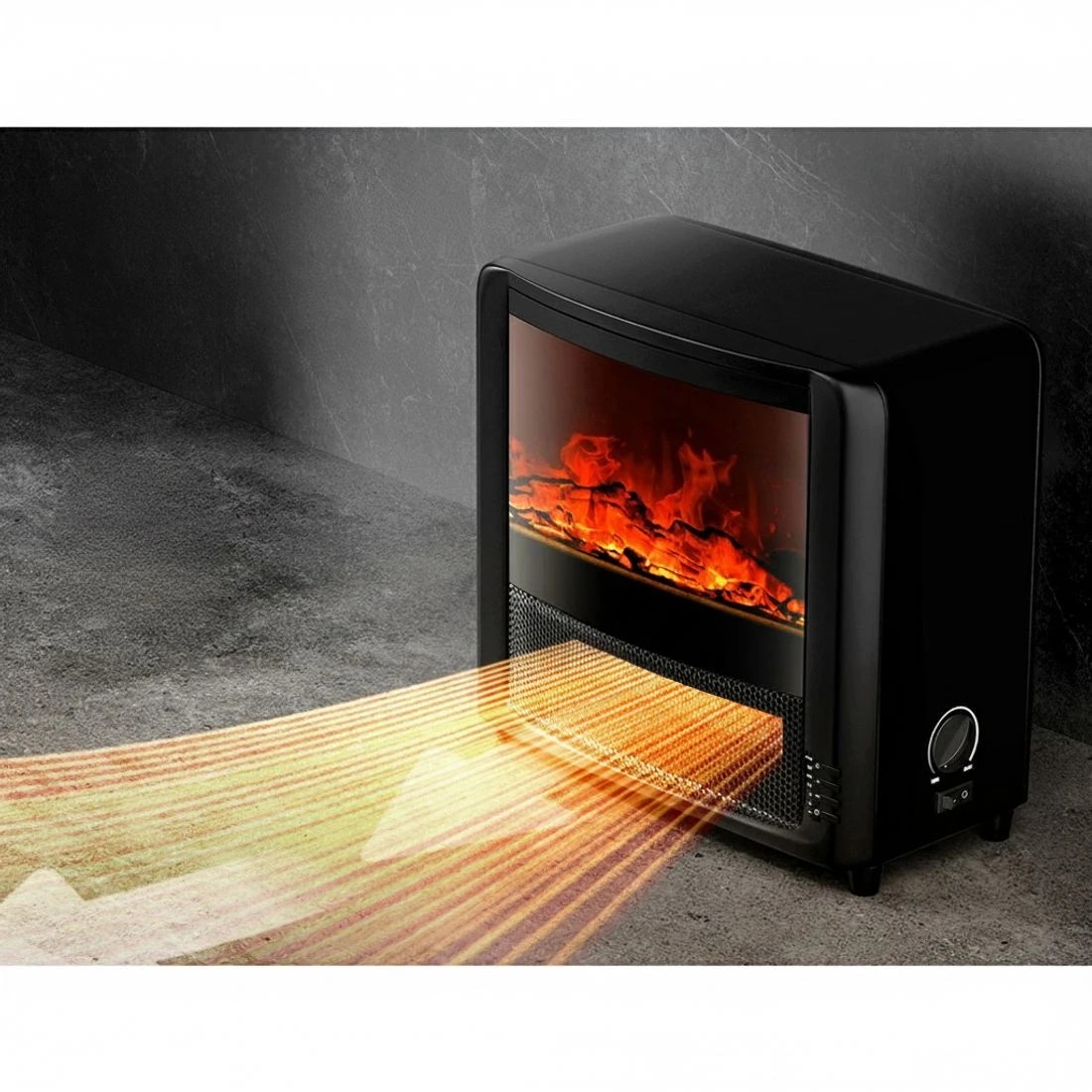 4 Devanti Electric Fireplace Fire Heaters 2000W - Black, 4 of 7
