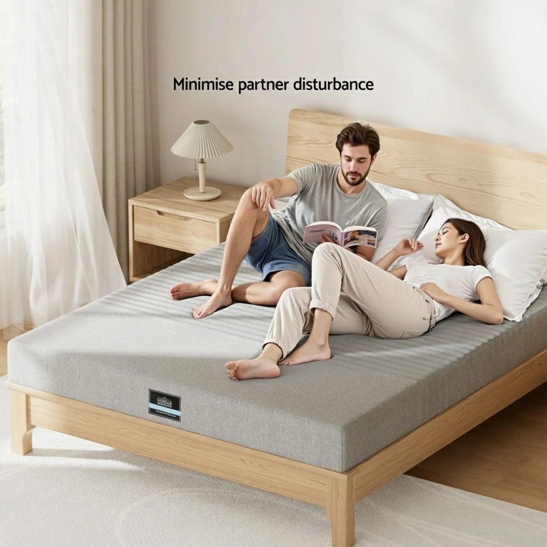 10 Giselle Bedding Cool Gel Memory Foam Mattress Charcoal 7-Zone Washable Bamboo Cover 15cm Queen - Queen Bed - Grey, 10 of 10