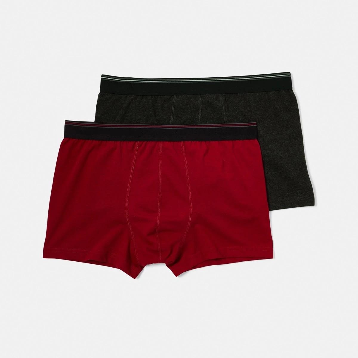 1 2 Pack Plain Trunks CHARCOAL, RED, 1 of 6