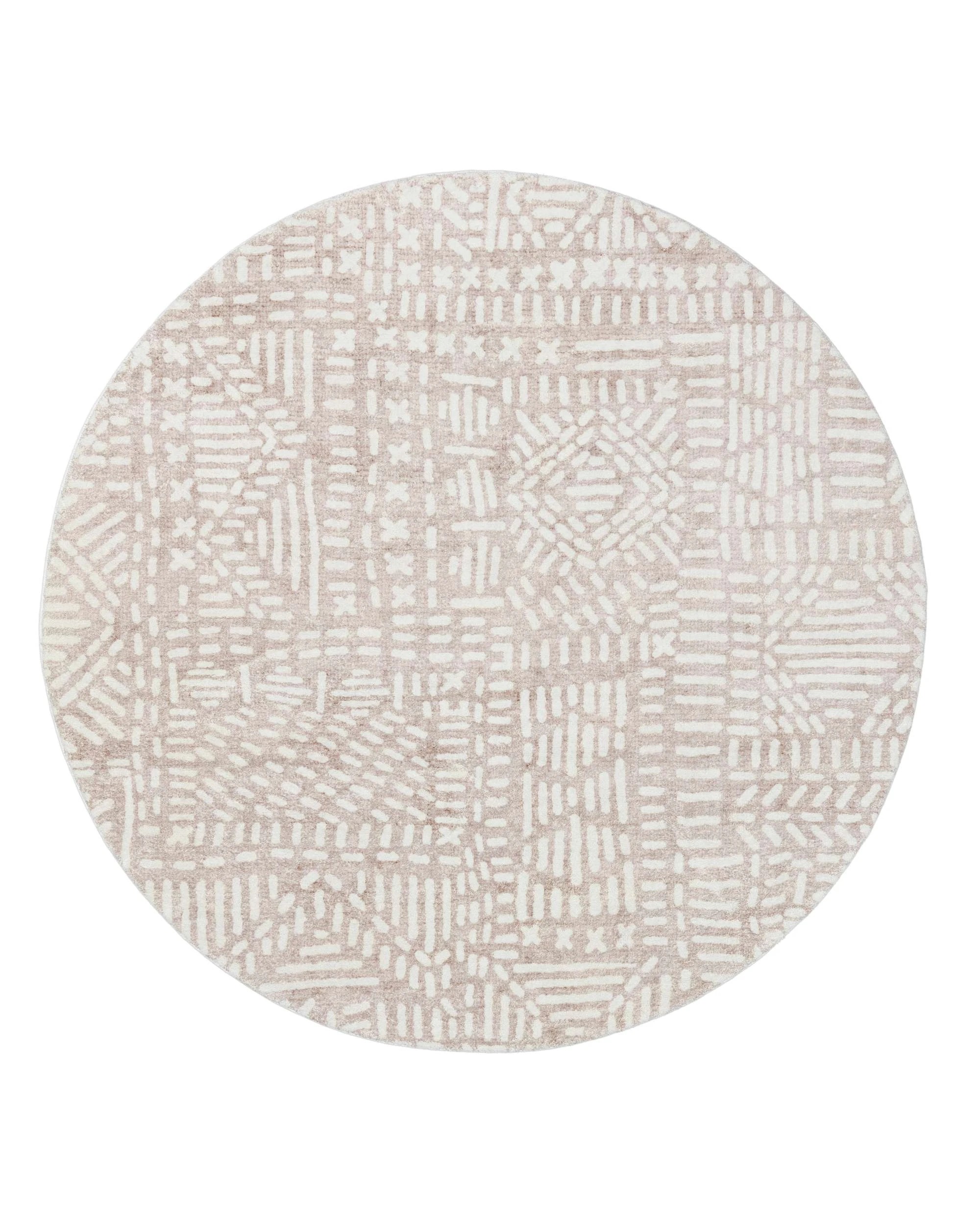 1 Loopsie Kati Tribal Washable Round Rug-200cm x 200cm - Brown, 1 of 5