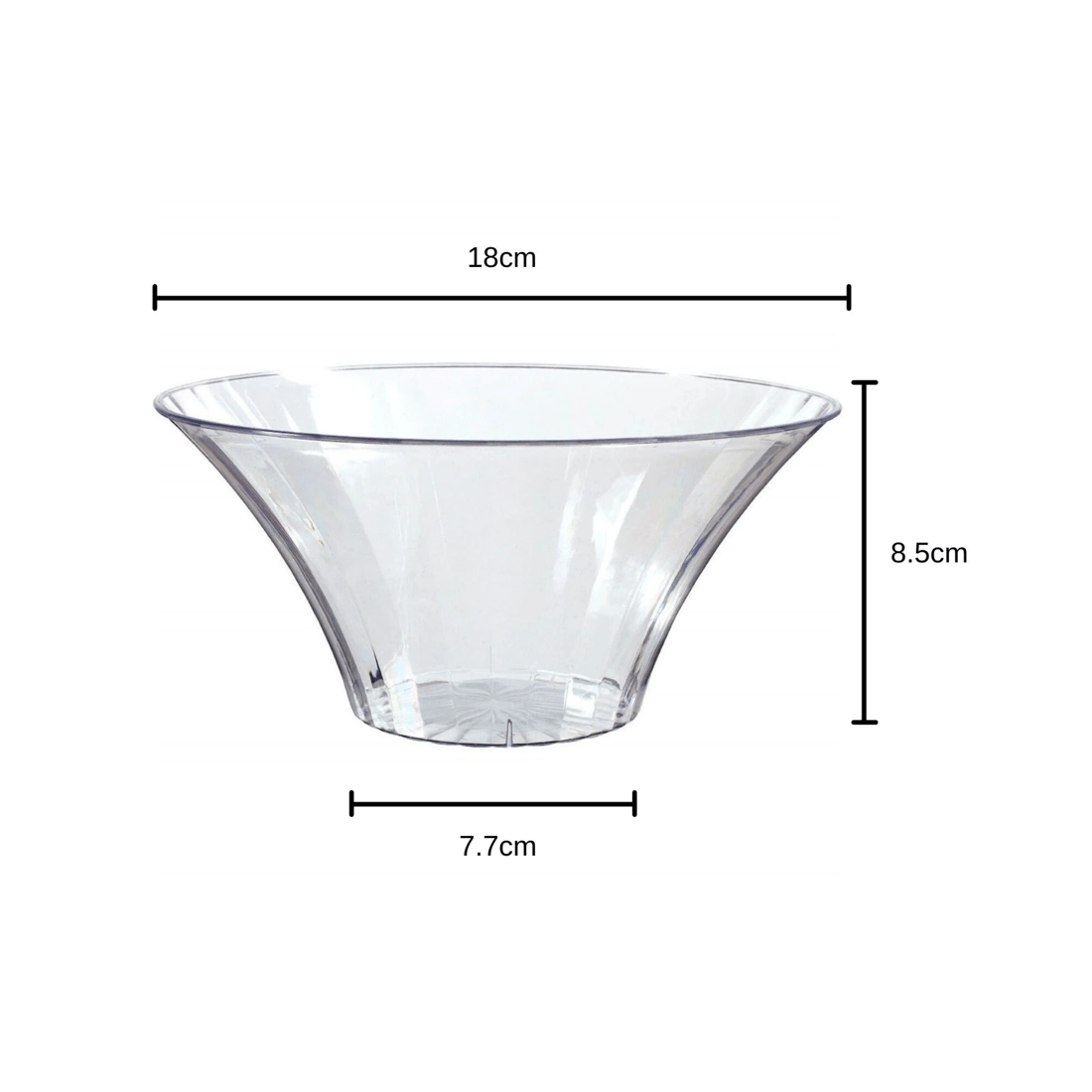 2 Anagram Clear Flared Plastic Bowl 18cm, 2 of 2