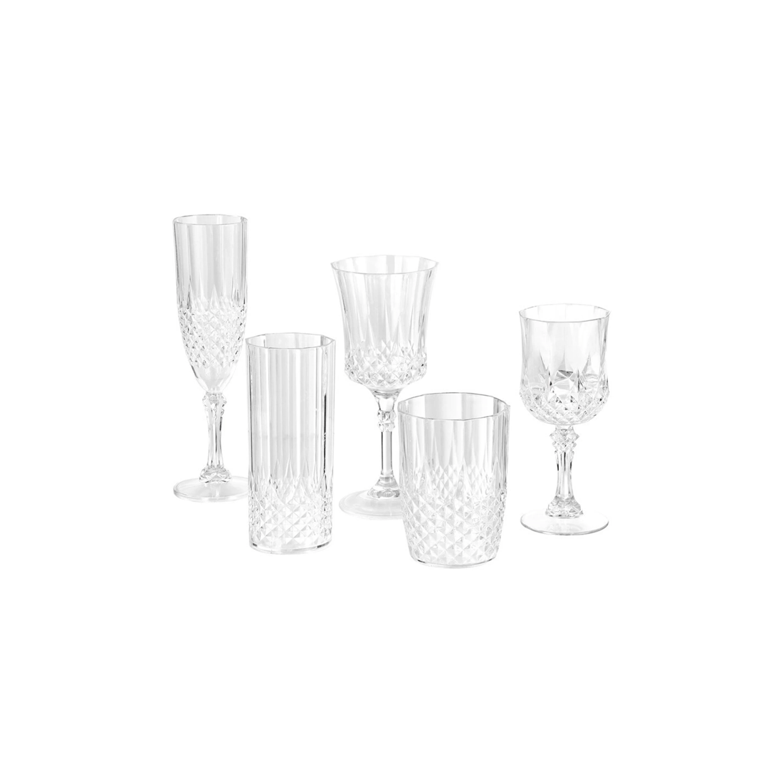 4 Lemon & Lime Crystal Deco 390ml Tumbler Tall Water/juice Outdoor Drink Cup Clear
 - Clear, 4 of 4