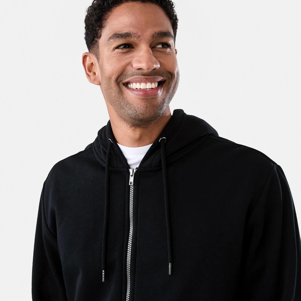 5 Comfort Zip Through Hoodie Black, 5 of 7