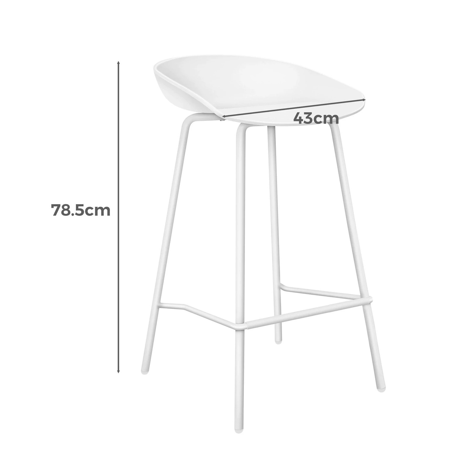 6 Alfordson 2x Kitchen Bar Stools Counter Chairs Metal Finn - White, 6 of 10