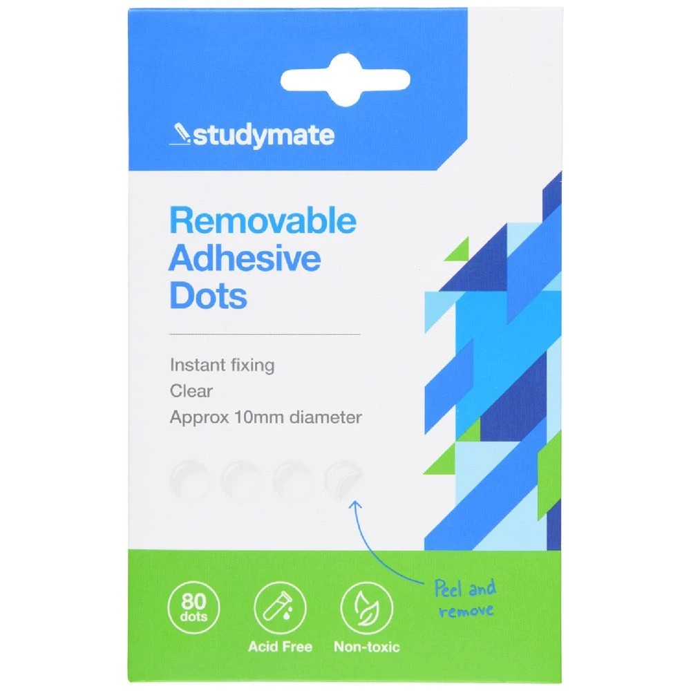 1 Studymate Glue Dots Removeable Clear 80 Pack, 1 of 3