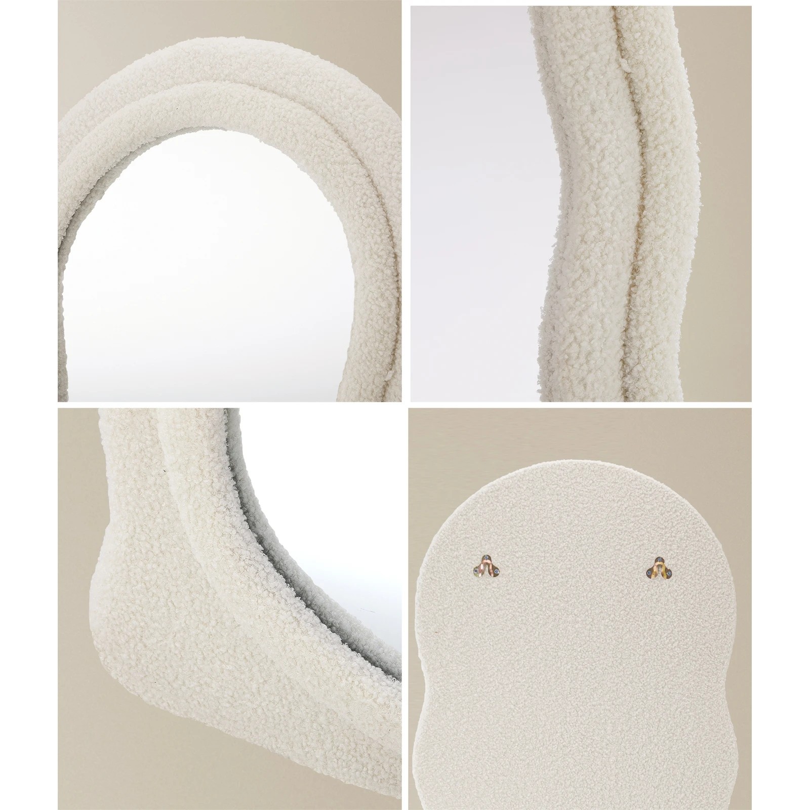 5 Oikiture Full Length Mirror 160cm Boucle Floor Standing Mirrors Dressing Makeup
 - White, 5 of 9