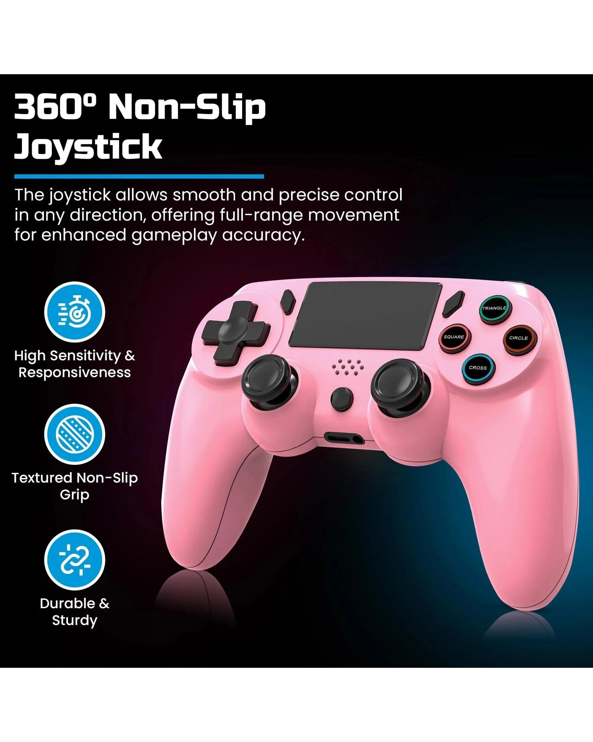 5 Playmax Wireless Controller for PS4 and PC - Pink, 5 of 6