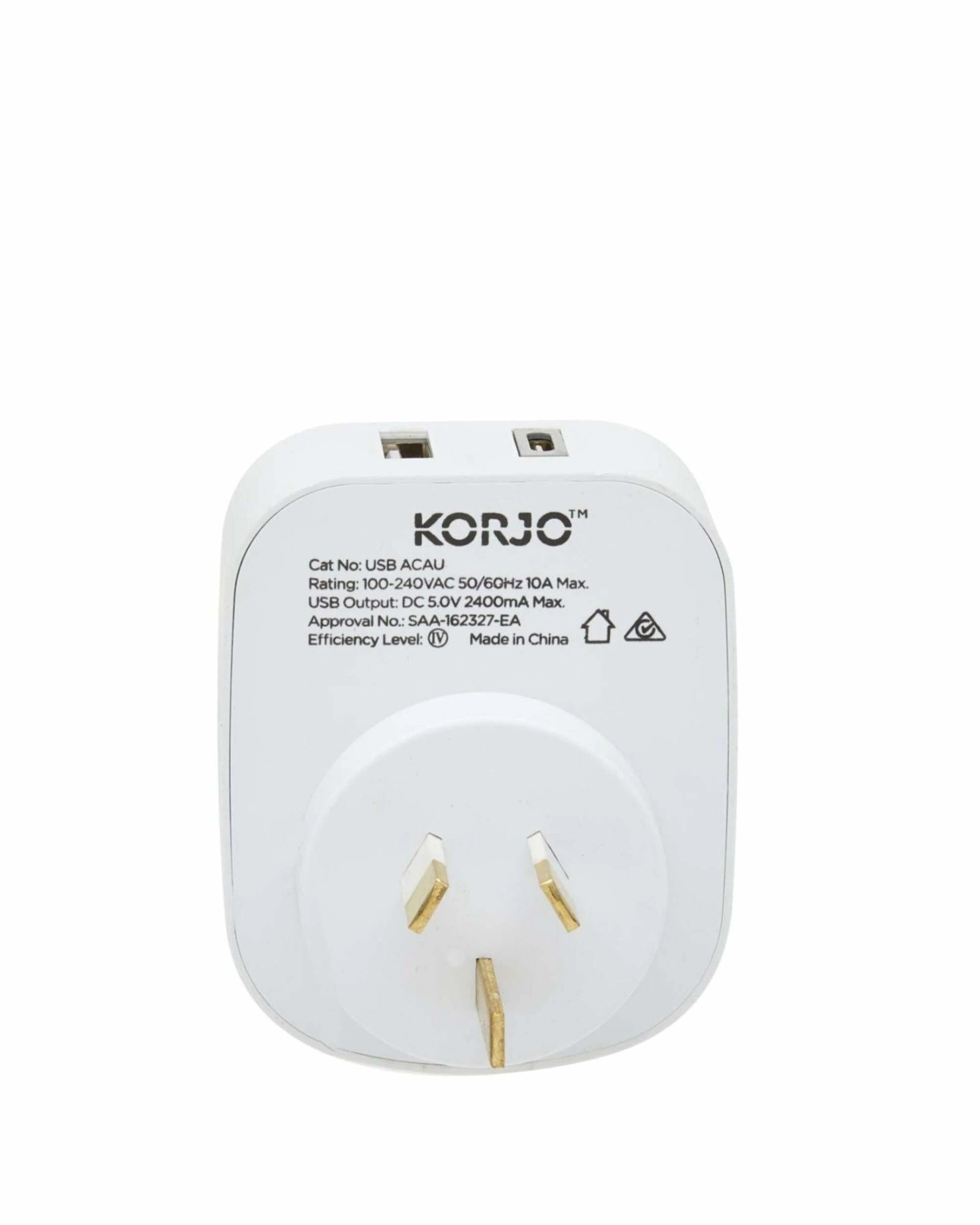 2 Korjo Inbound Travel Adaptor Plug with USB-C + USB-A - Aus / NZ - White, 2 of 5