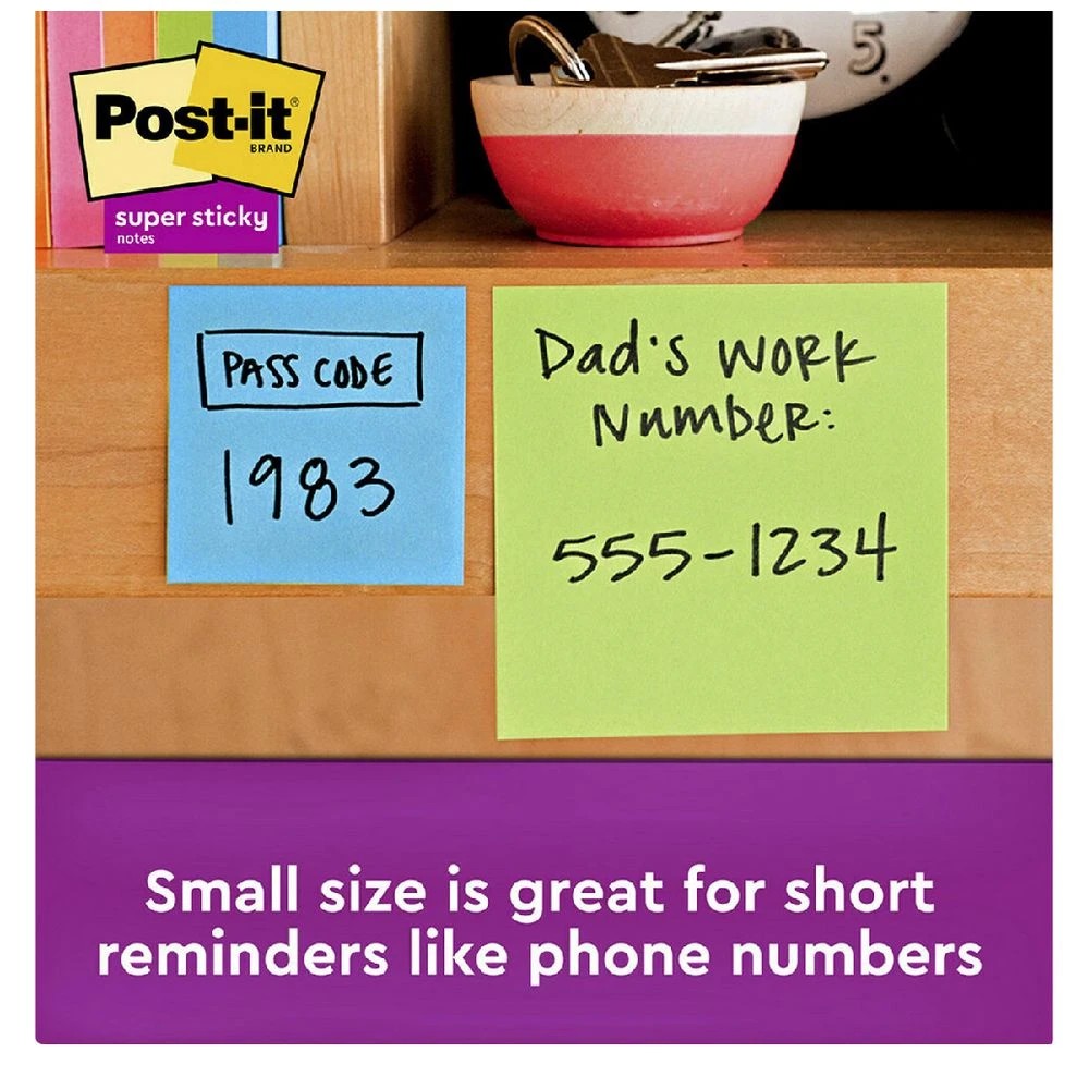 6 Post-it Super Sticky Notes 76 x 76mm Energy Boost 12 Pack, 6 of 10