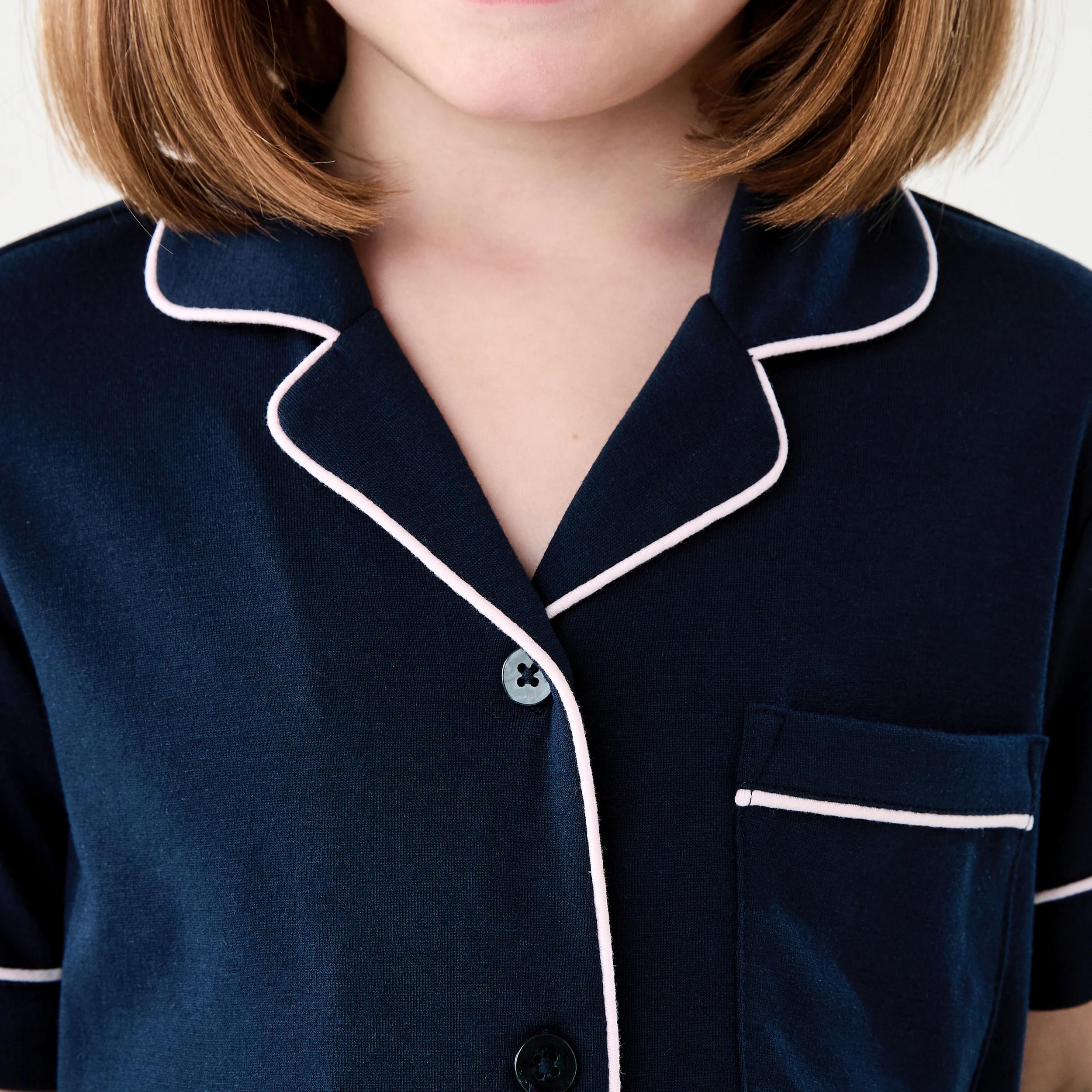 4 Short Sleeve Button Down Pyjama Set DEEP INDIGO, 4 of 8