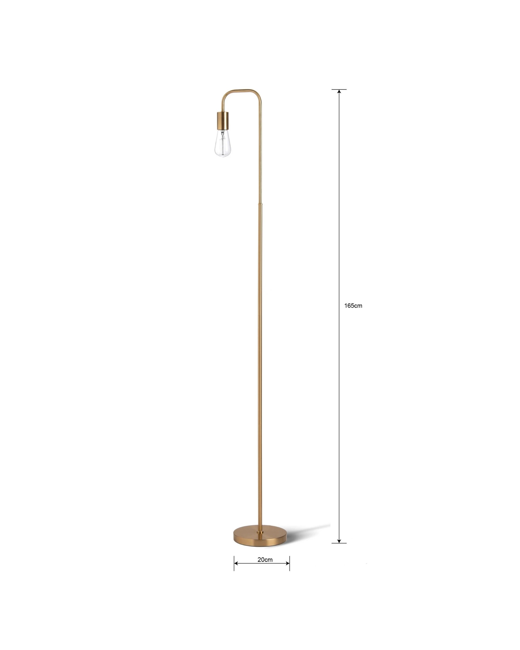 5 Sherwood Kara Industrial Style Metal Floor Lamp - Gold, 5 of 10