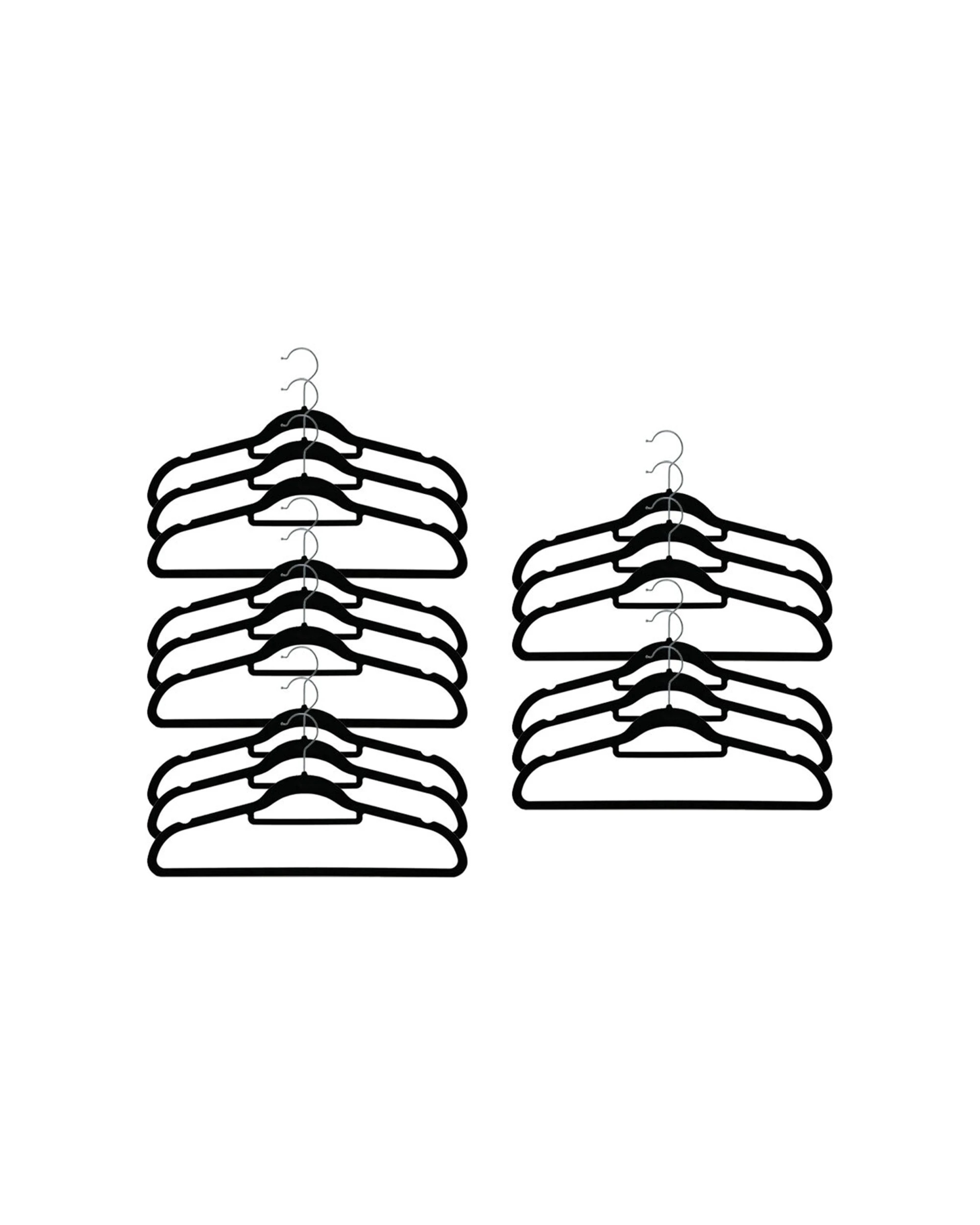 1 Boxsweden 15PK Velvet Hanger for Clothes - Black, 1 of 2