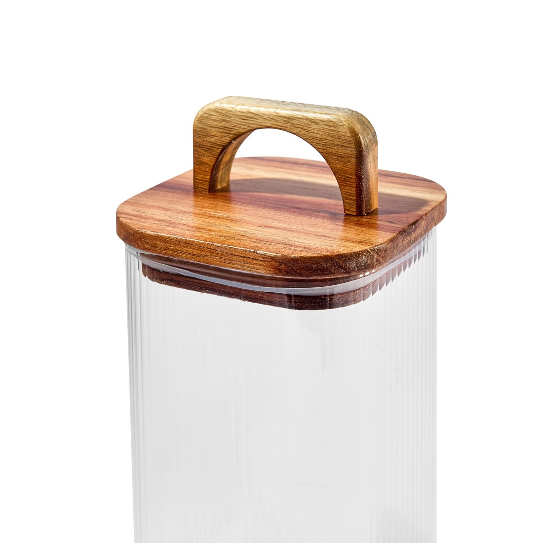 4 Set of 3 Linear Glass Canisters with Acacia Lids, 4 of 7